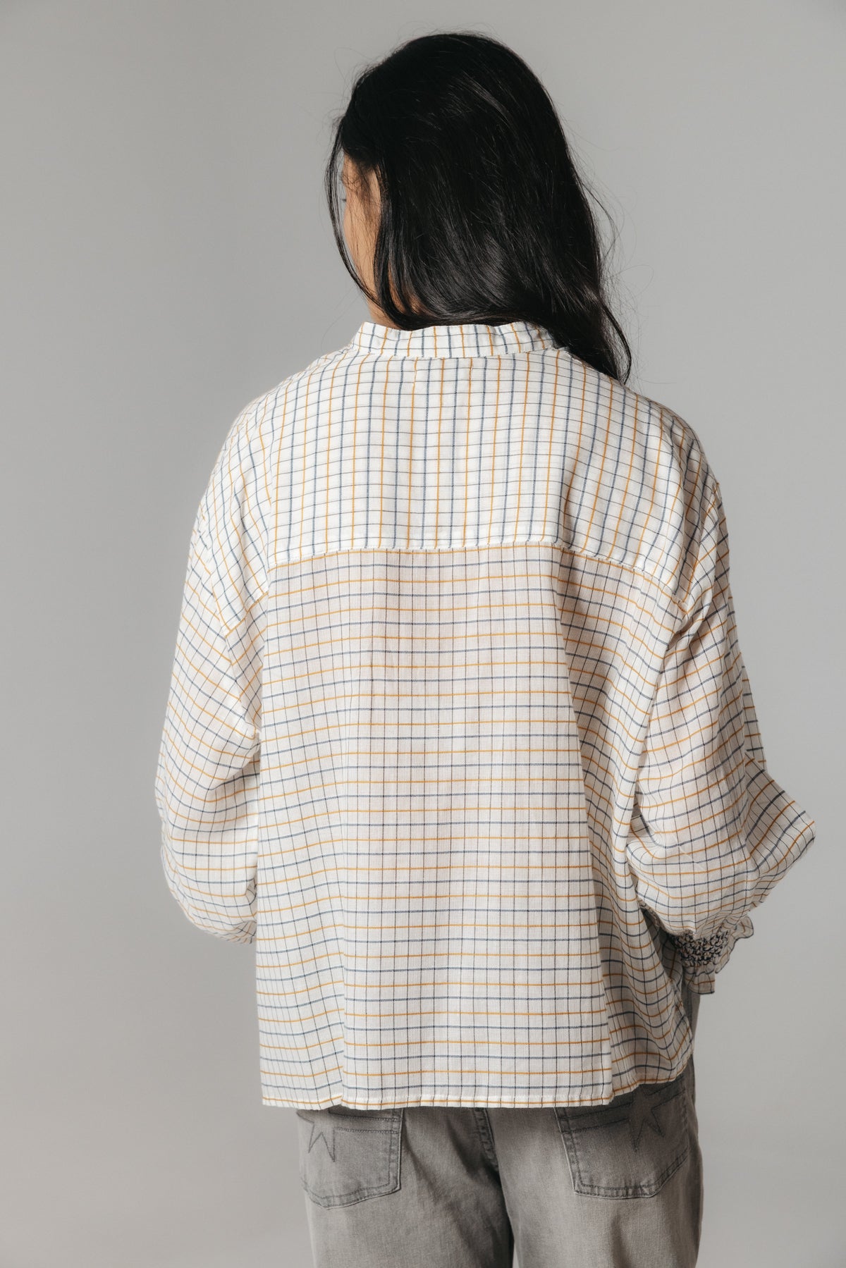 BLUSA TEEN ROMÁNTICA CUADROS MULTICOLOR