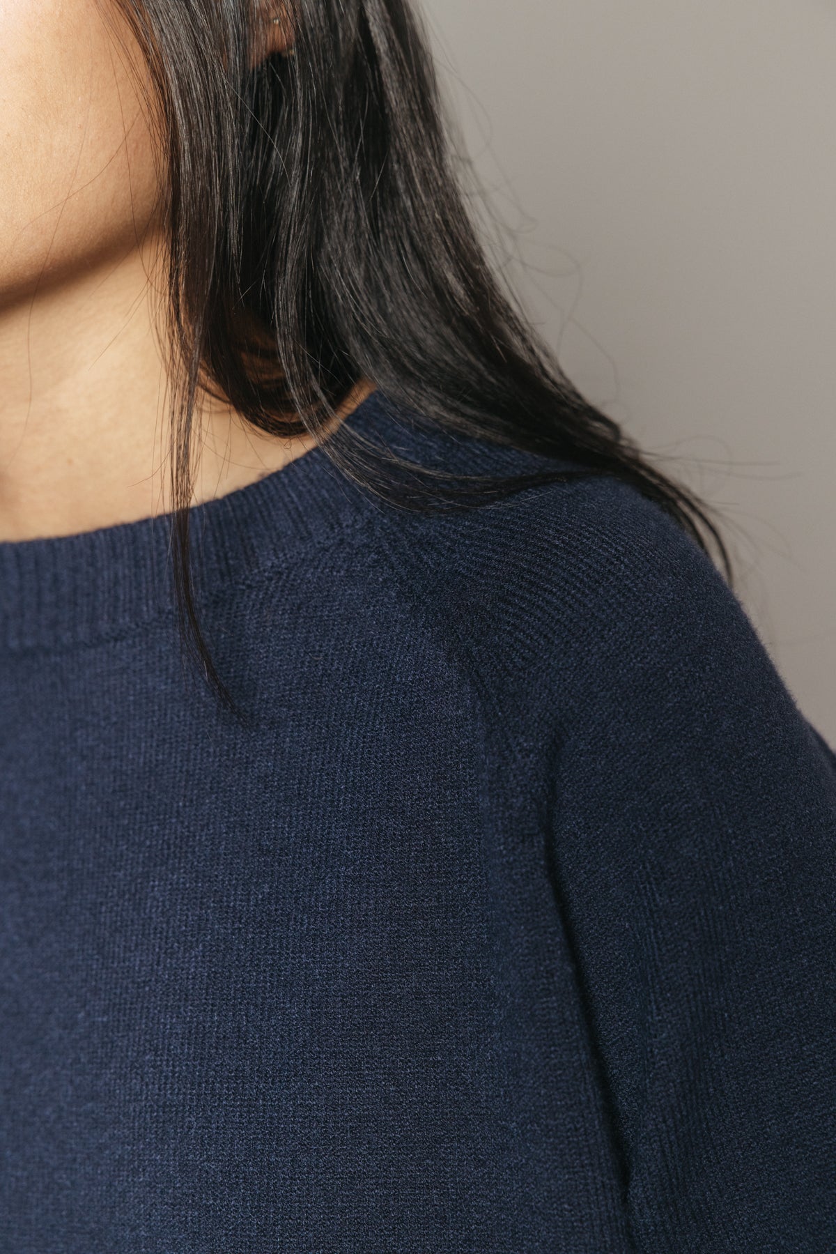 JERSEY PUNTO CUELLO REDONDO BÁSICO AZUL MARINO