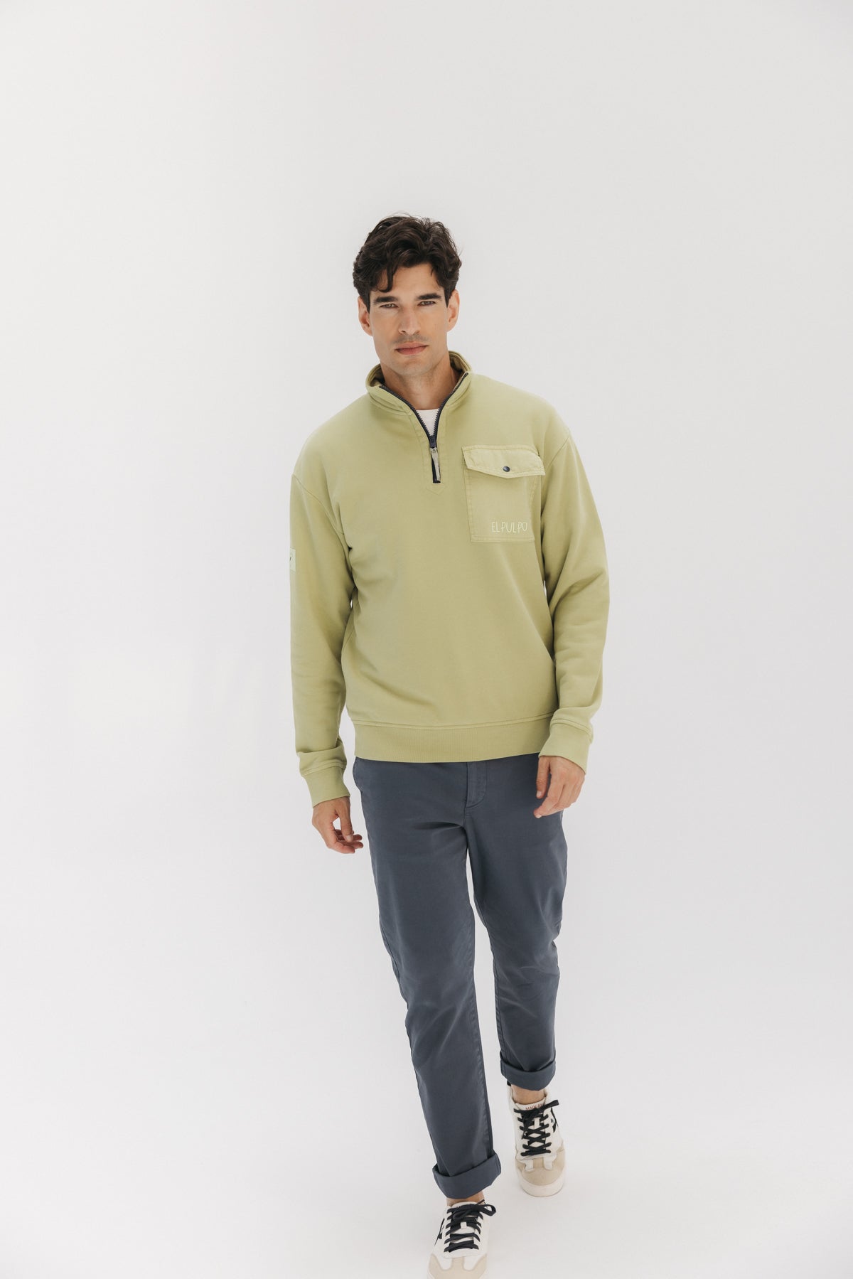 SUDADERA PERKINS BOLSILLO TALLÍN VERDE KHAKI