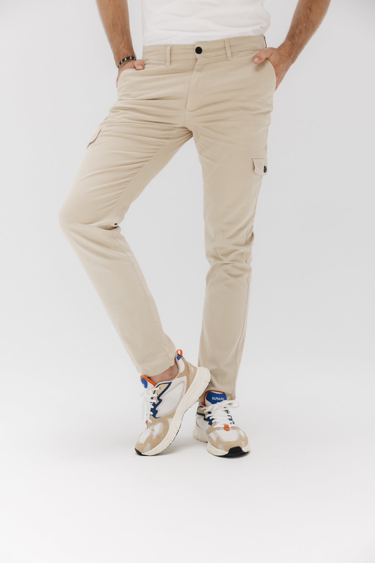 SATIN CARGO PANTS SAND