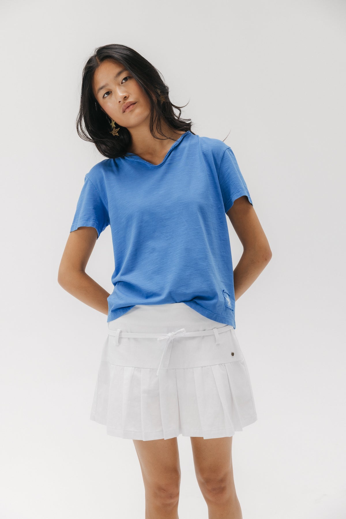 FALDA TEEN TABLAS BLANCO PURO