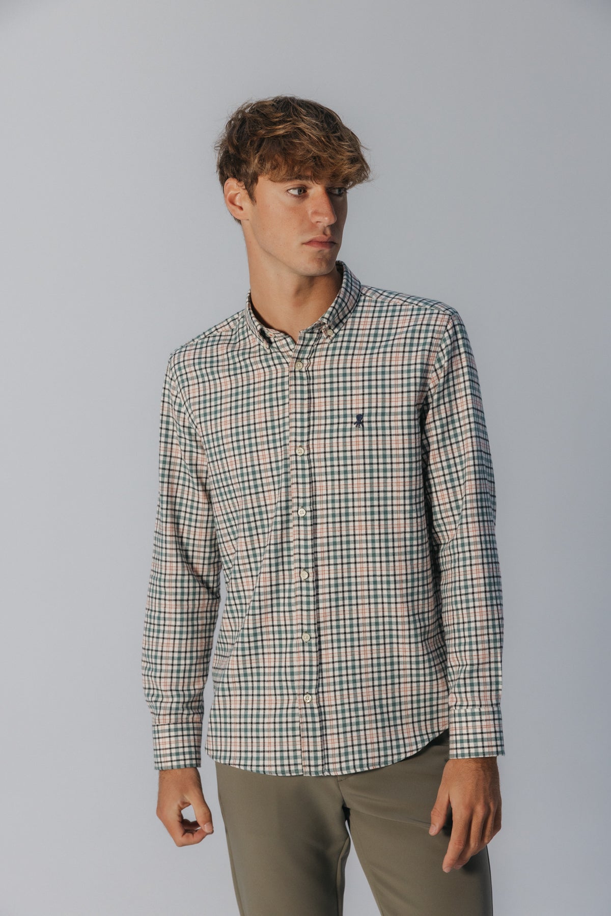 CAMISA CASUAL FRANELA PEINADA CUADRO MULTICOLOR