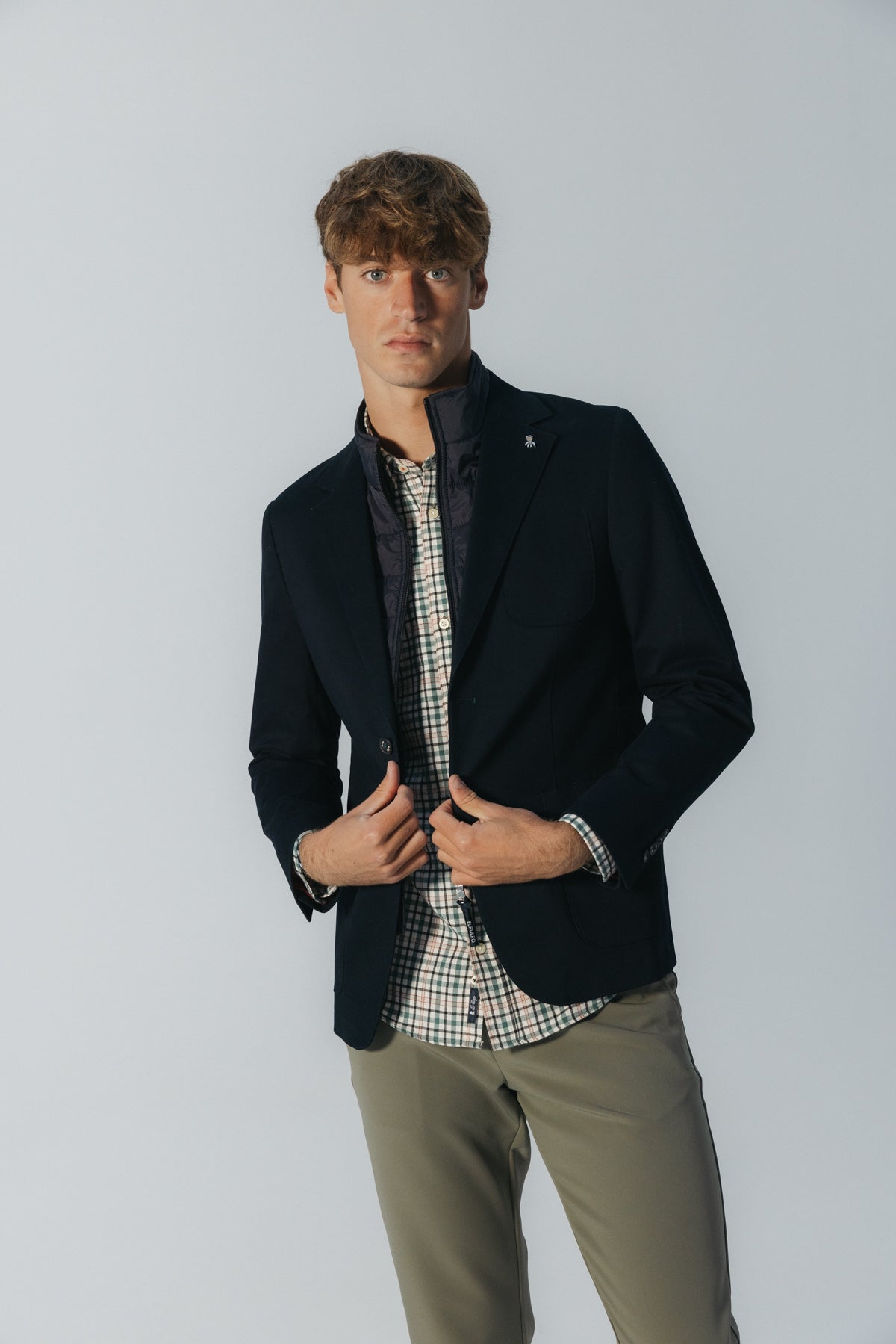 AMERICANA PECHERA DESMONTABLE AZUL MARINO