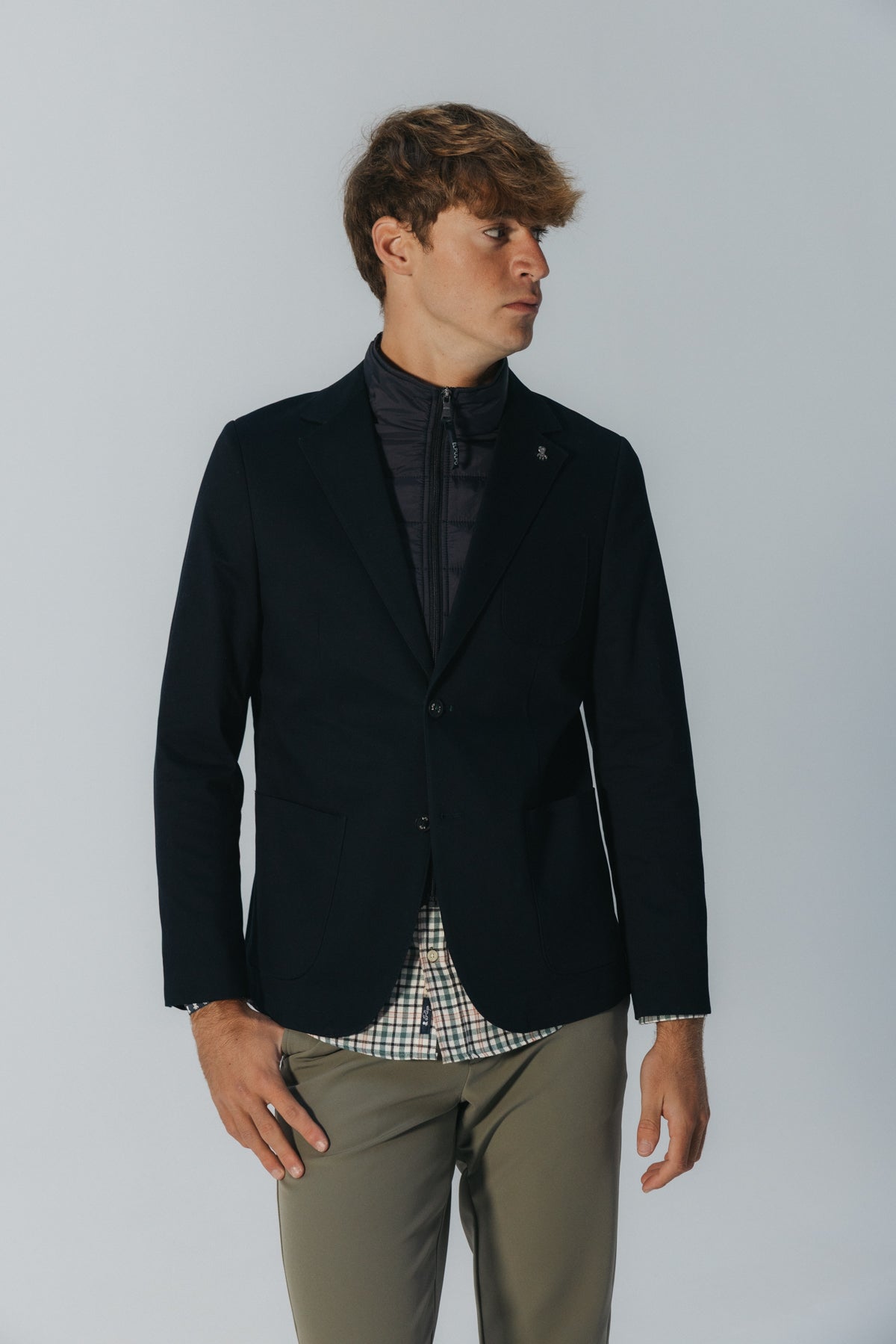 AMERICANA PECHERA DESMONTABLE AZUL MARINO