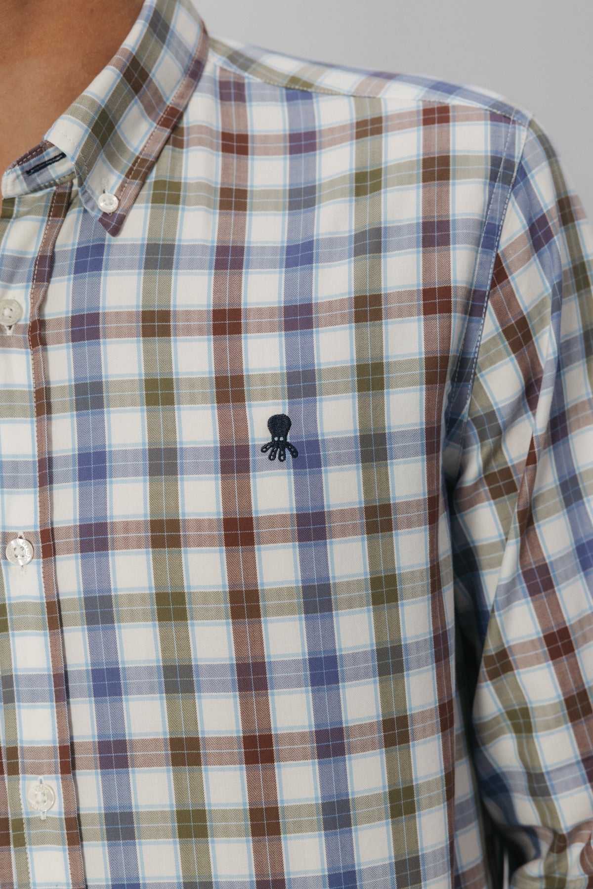 CAMISA CASUAL ESPIGA CUADRO MULTICOLOR