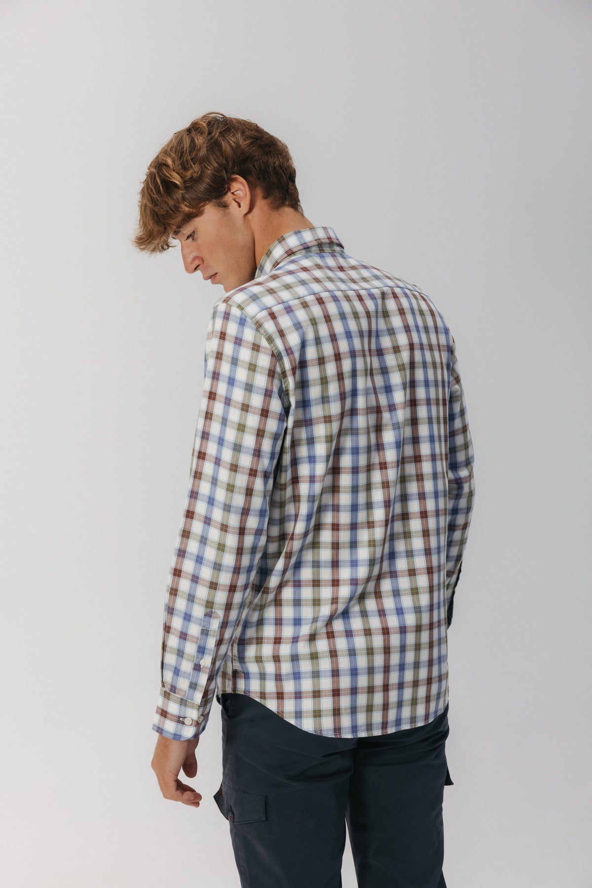 CAMISA CASUAL ESPIGA CUADRO MULTICOLOR
