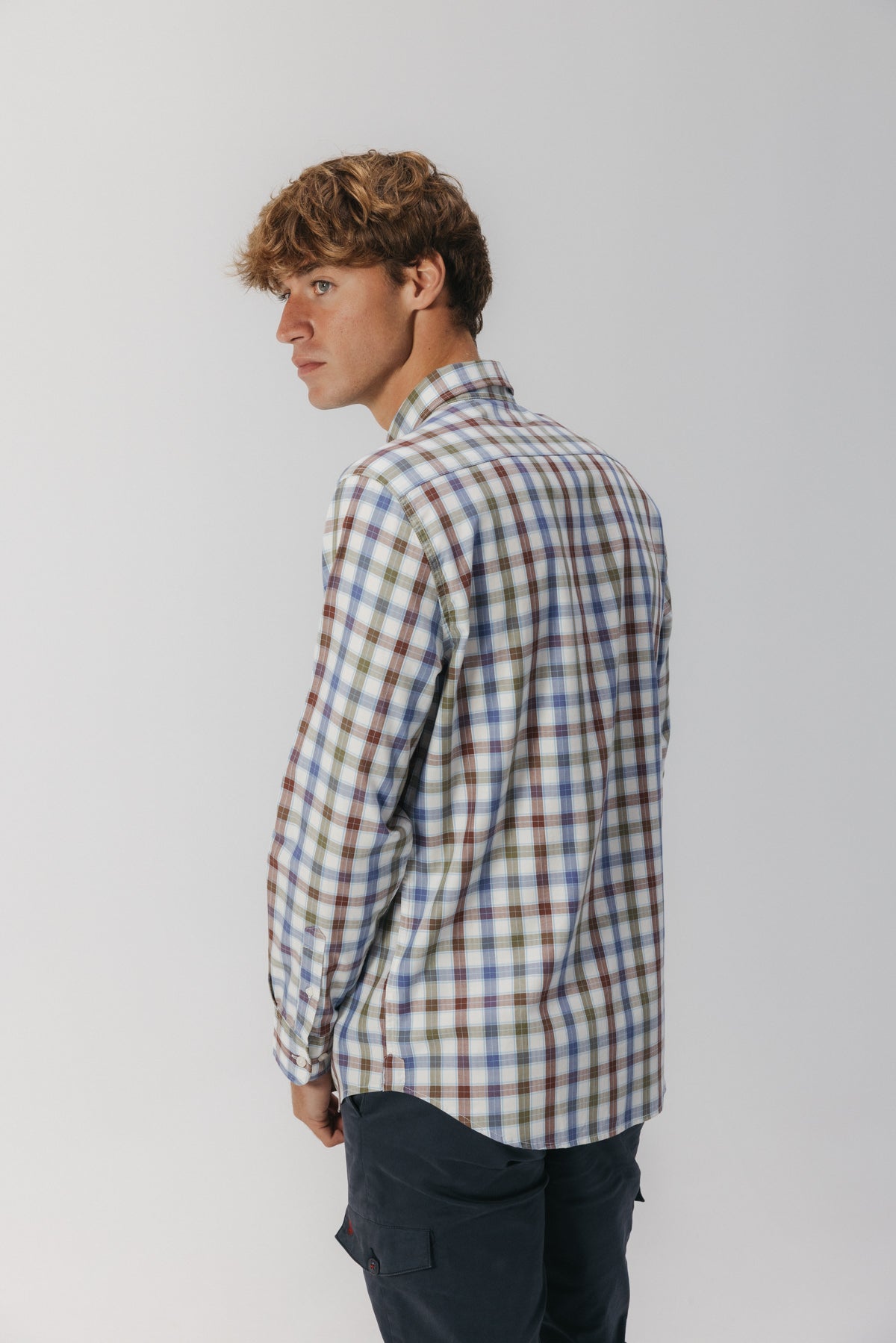CAMISA CASUAL ESPIGA CUADRO MULTICOLOR