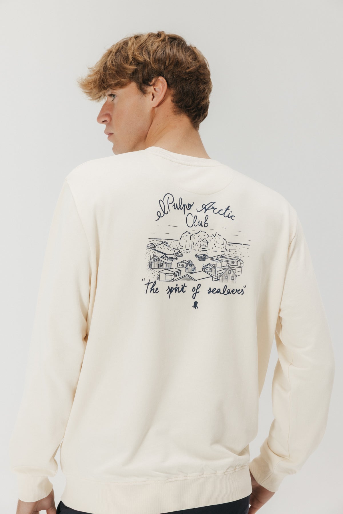 SUDADERA ELPULPO ARCTIC CLUB BLANCO ROTO