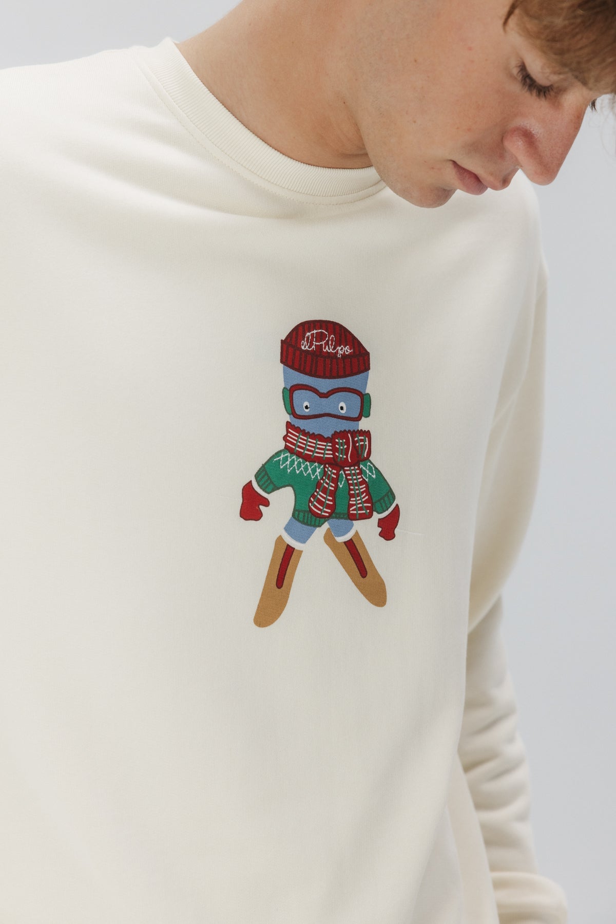 SUDADERA ELPULPO SKI BLANCO ROTO