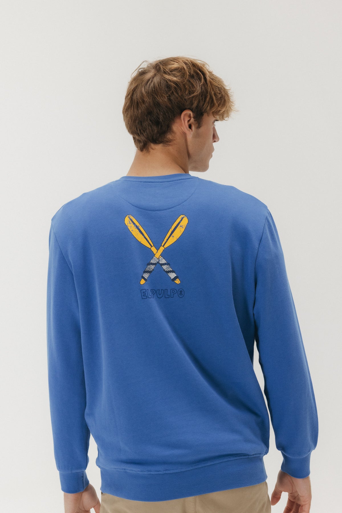 SUDADERA REMOS DESGASTADO AZUL ELÉCTRICO