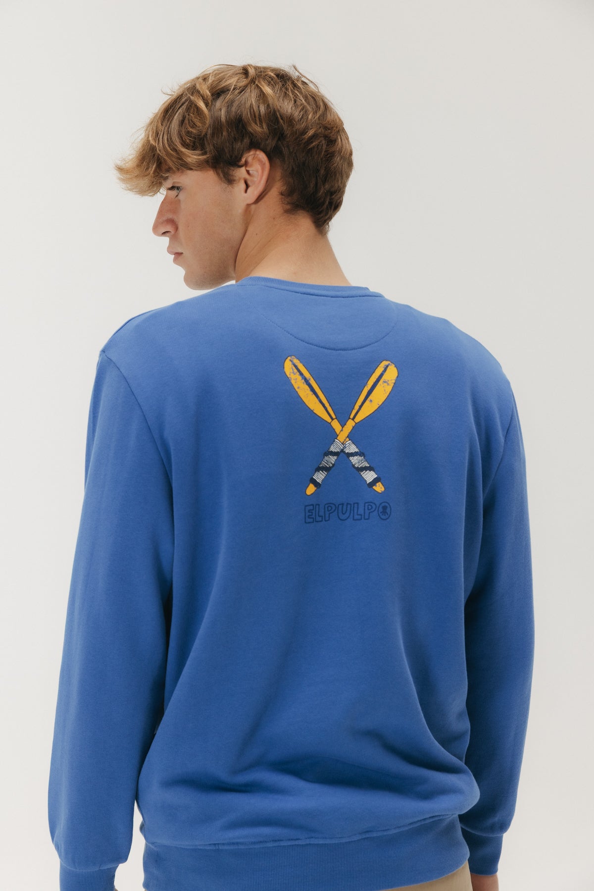 SUDADERA REMOS DESGASTADO AZUL ELÉCTRICO