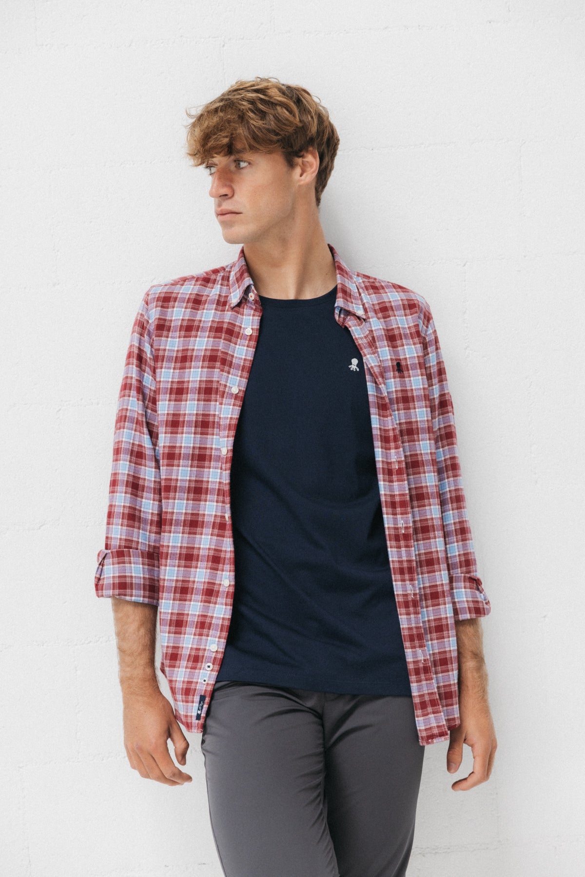 CAMISA CASUAL SARGA CUADRO MULTICOLOR