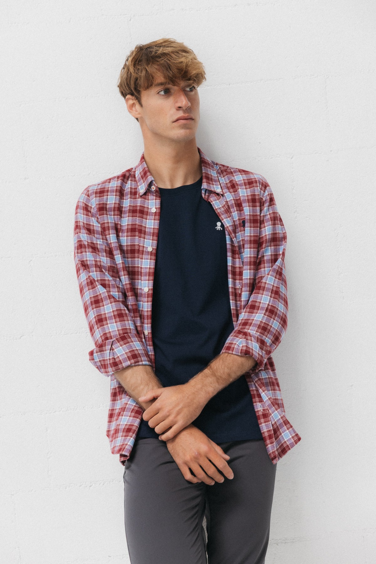 CAMISA CASUAL SARGA CUADRO MULTICOLOR