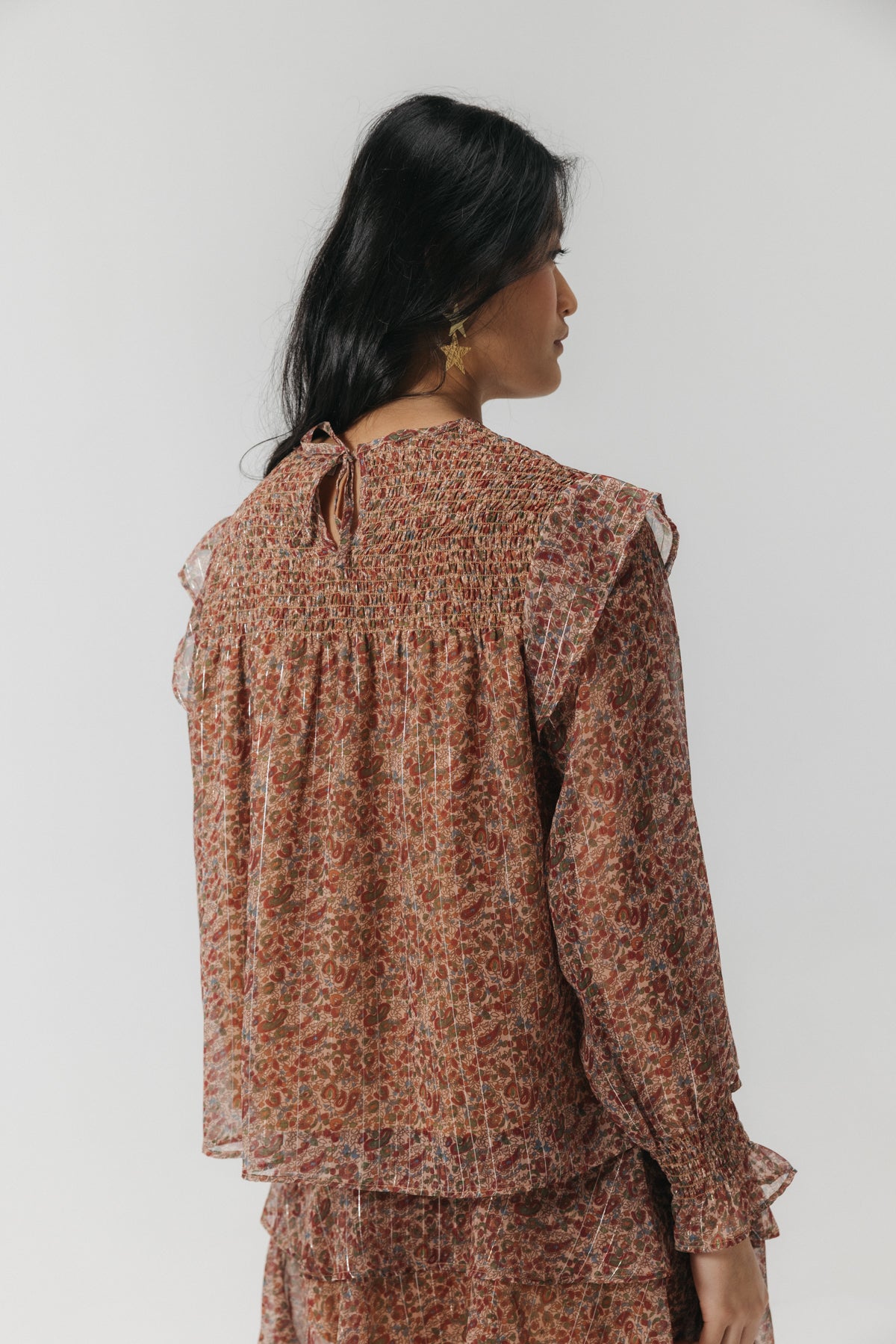 BLUSA TEEN ESTAMPADO FLORAL NIDO CAMEL