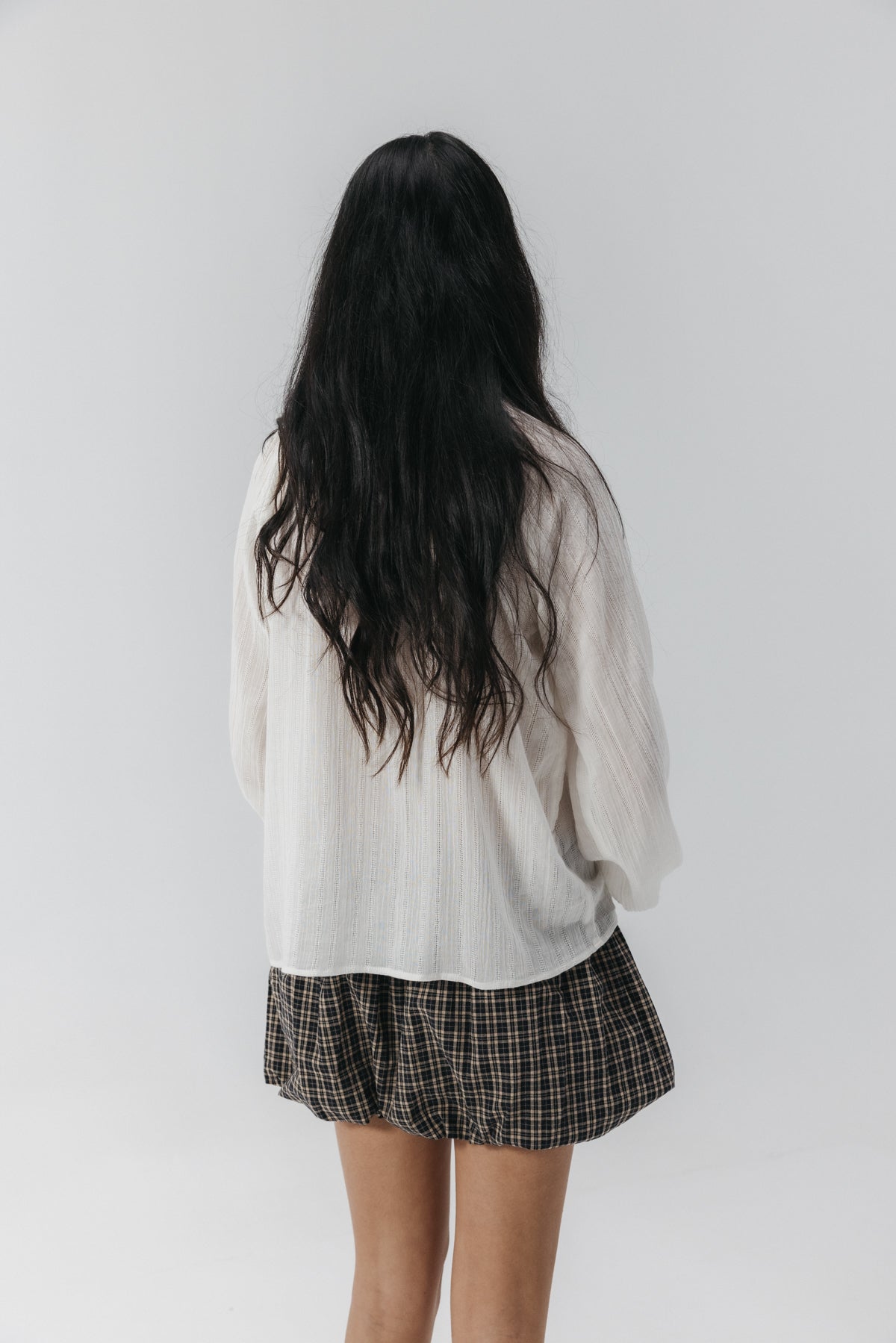 Falda mini globo cuadros negro