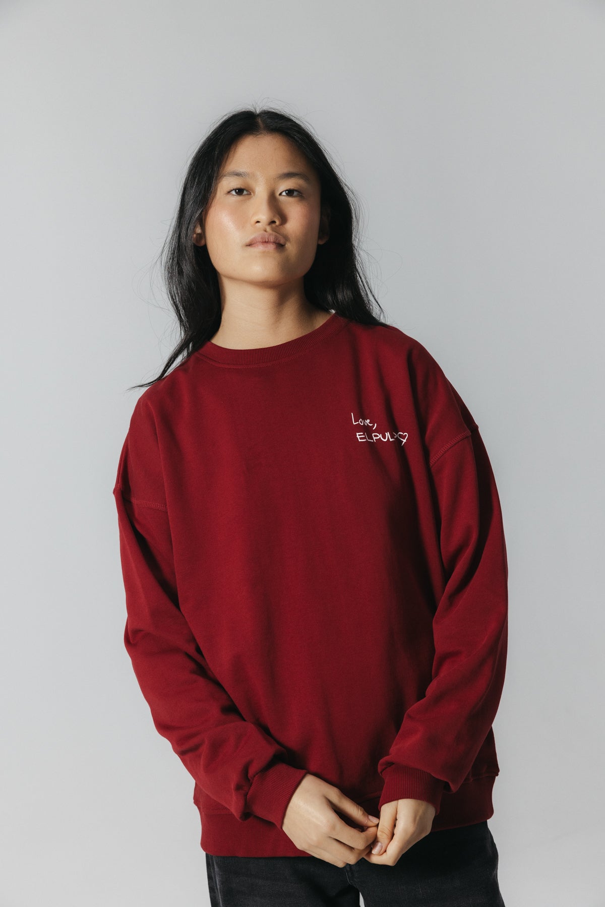 SUDADERA TEEN CARTA GRANATE