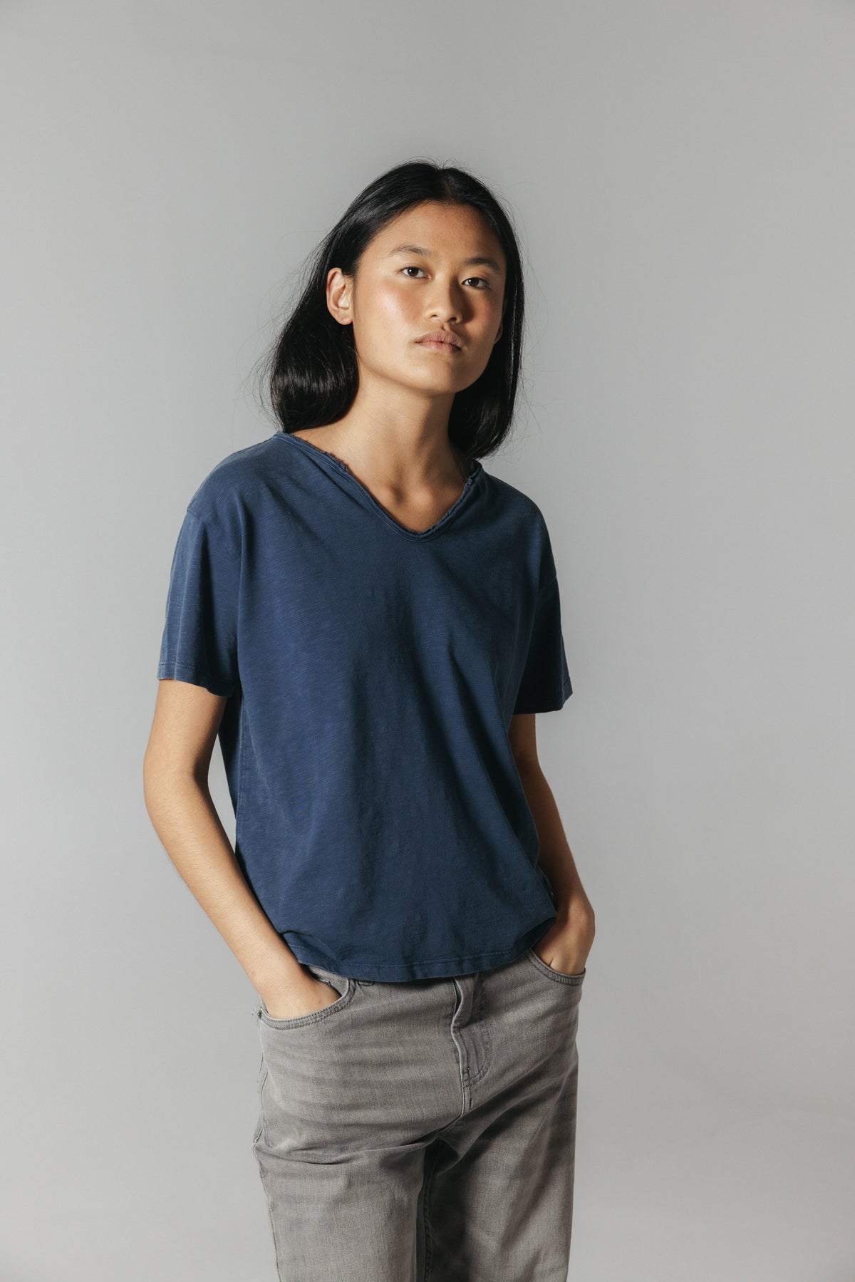 CAMISETA TEEN PARCHE AZUL MARINO