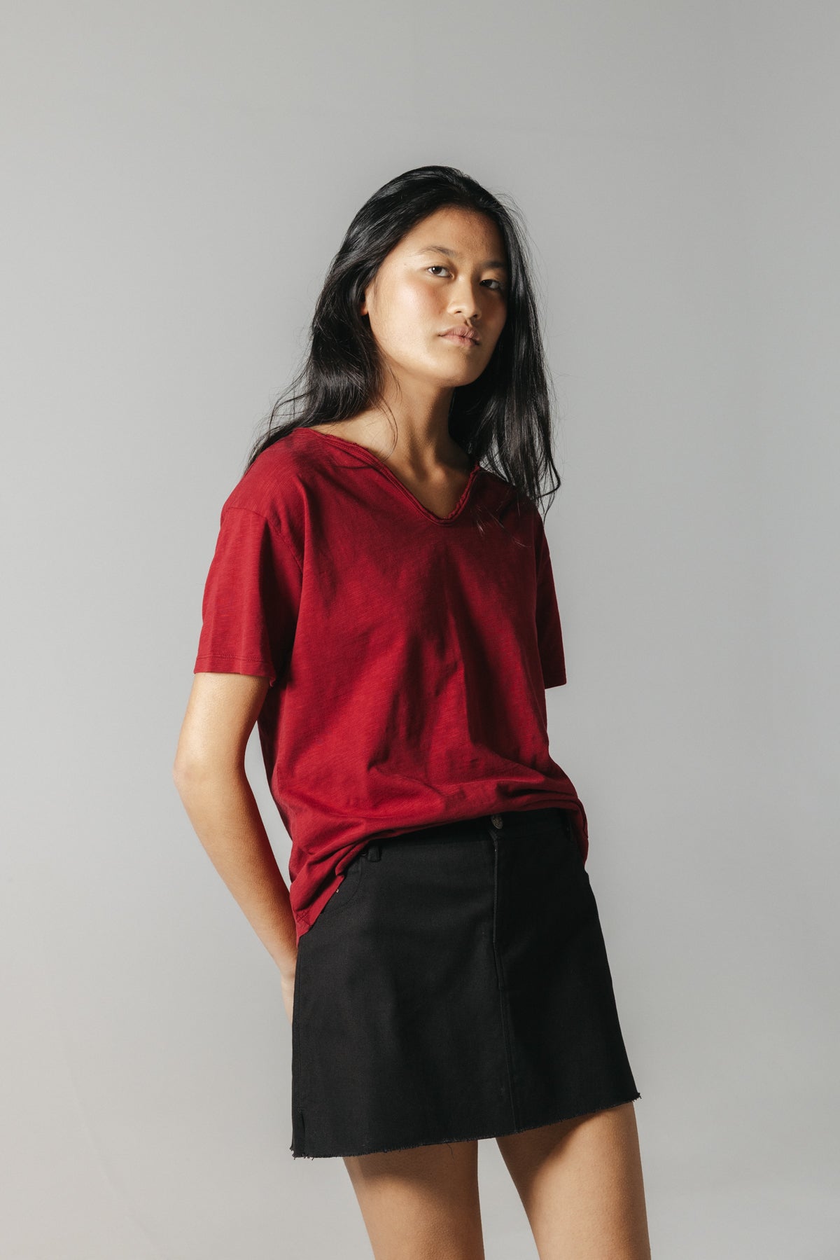 CAMISETA TEEN PARCHE GRANATE