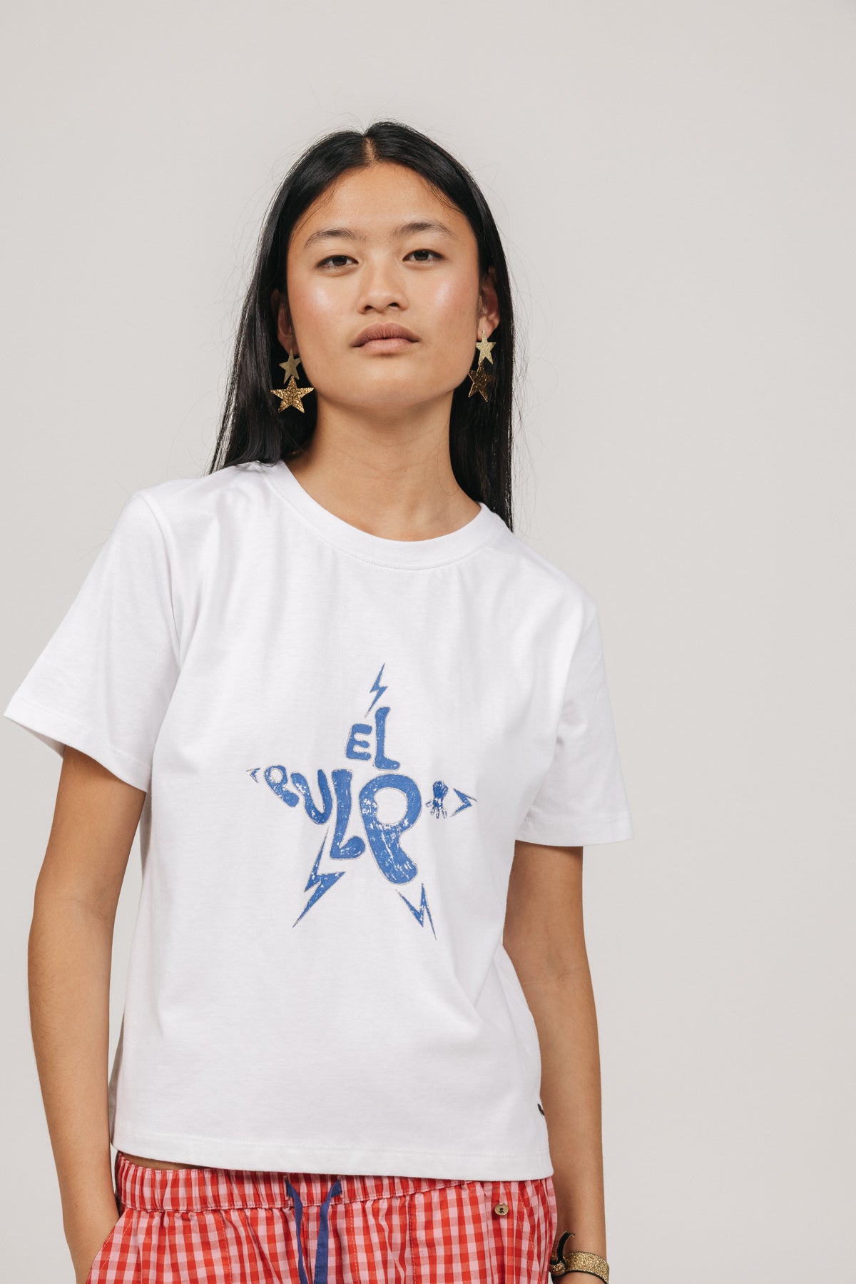 CAMISETA ESTRELLA LOGO DIBUJADA BLANCO PURO