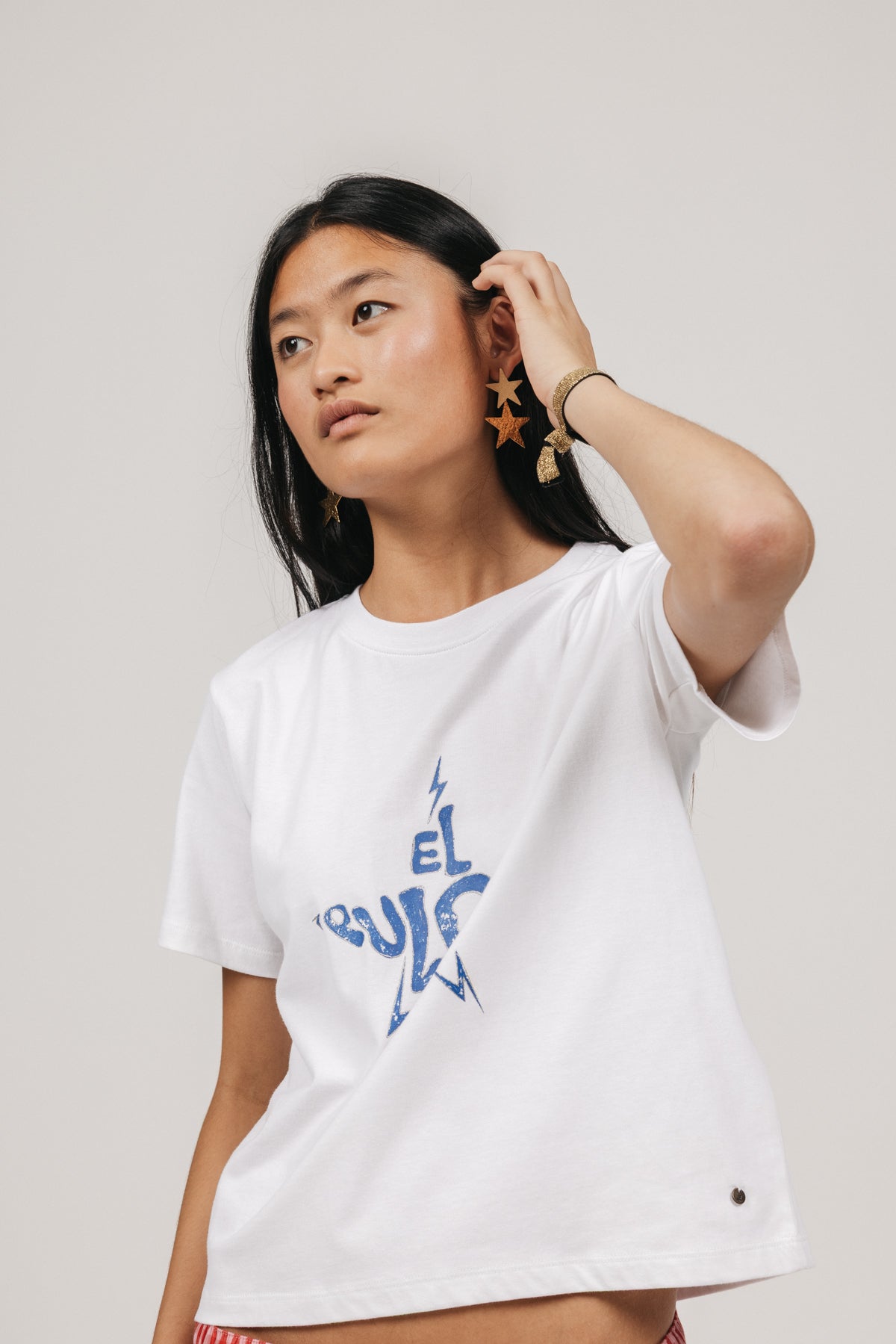 CAMISETA ESTRELLA LOGO DIBUJADA BLANCO PURO