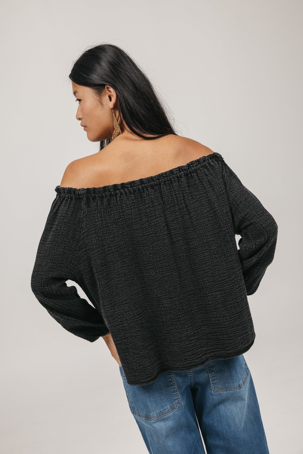 BLUSA TEEN CUELLO BARCO BAMBULA ANTRACITA