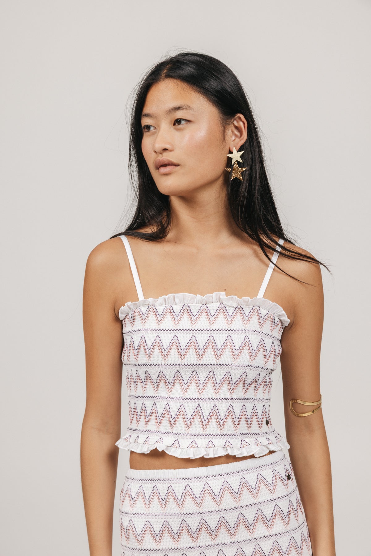 TOP TEEN EMBROIDERED ELASTIC BANDS PURE WHITE