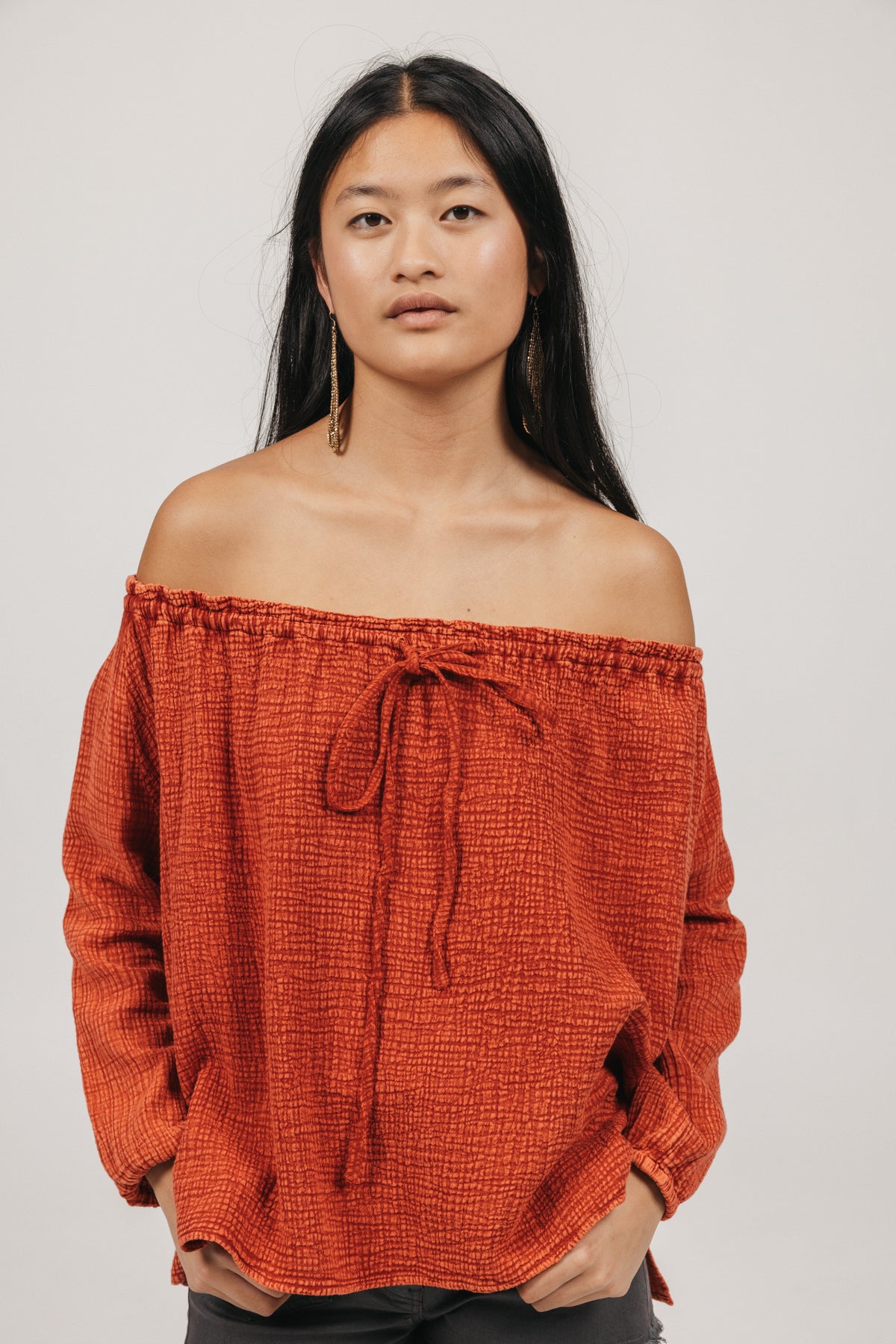 TEEN BLOUSE BOAT NECK BAMBULA RED DELAVÉ