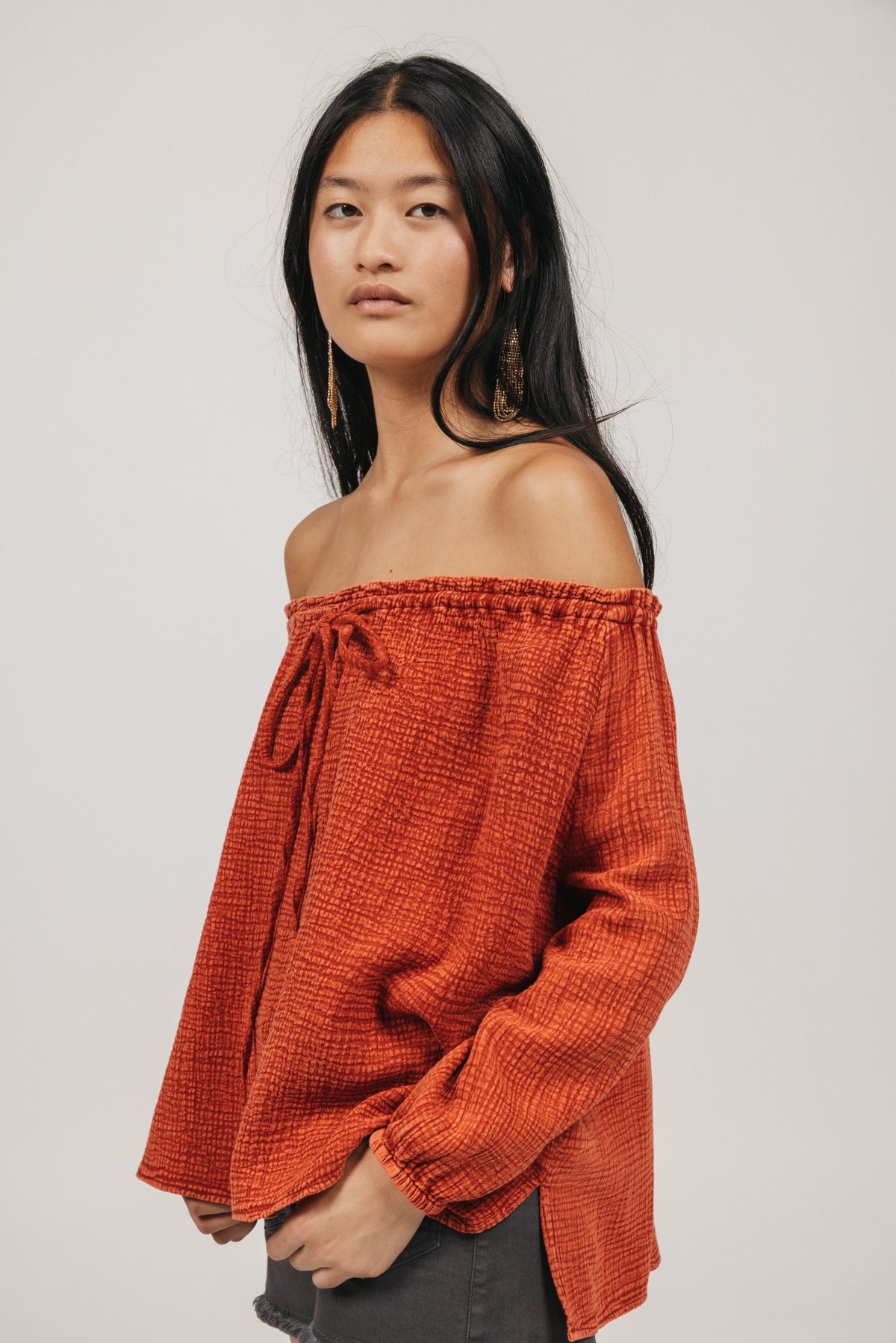 TEEN BLOUSE BOAT NECK BAMBULA RED DELAVÉ
