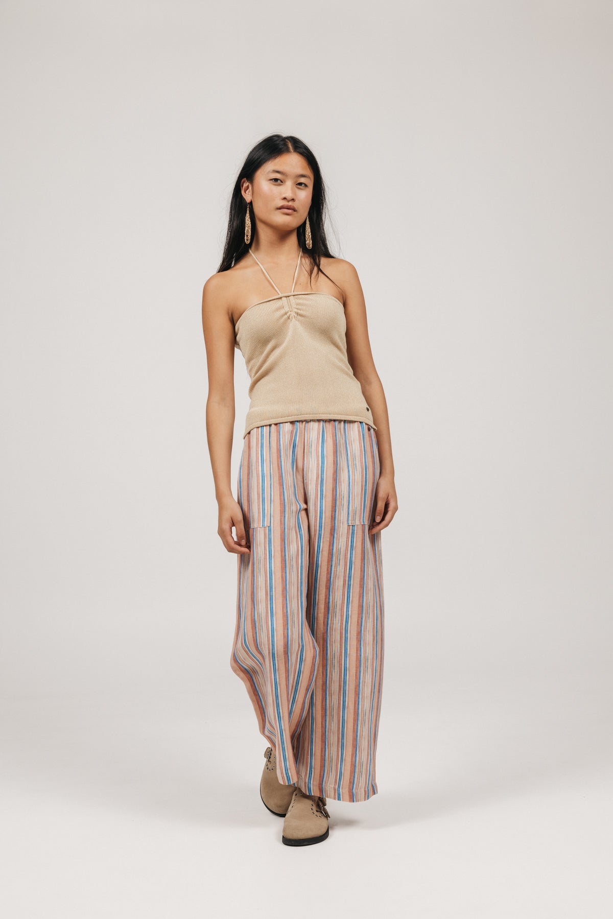 TEEN KNITTED TOP WITH GOLD LUREX GATHERING