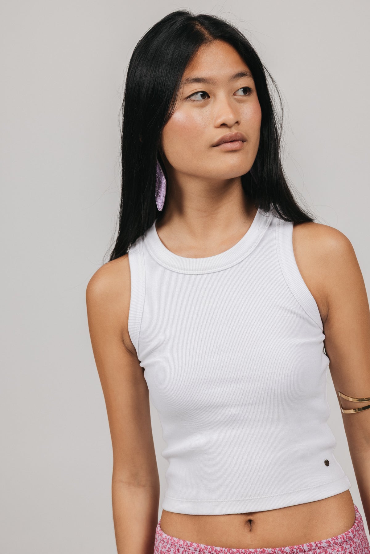 CAMISETA TEEN TIRANTES RIB BLANCO PURO