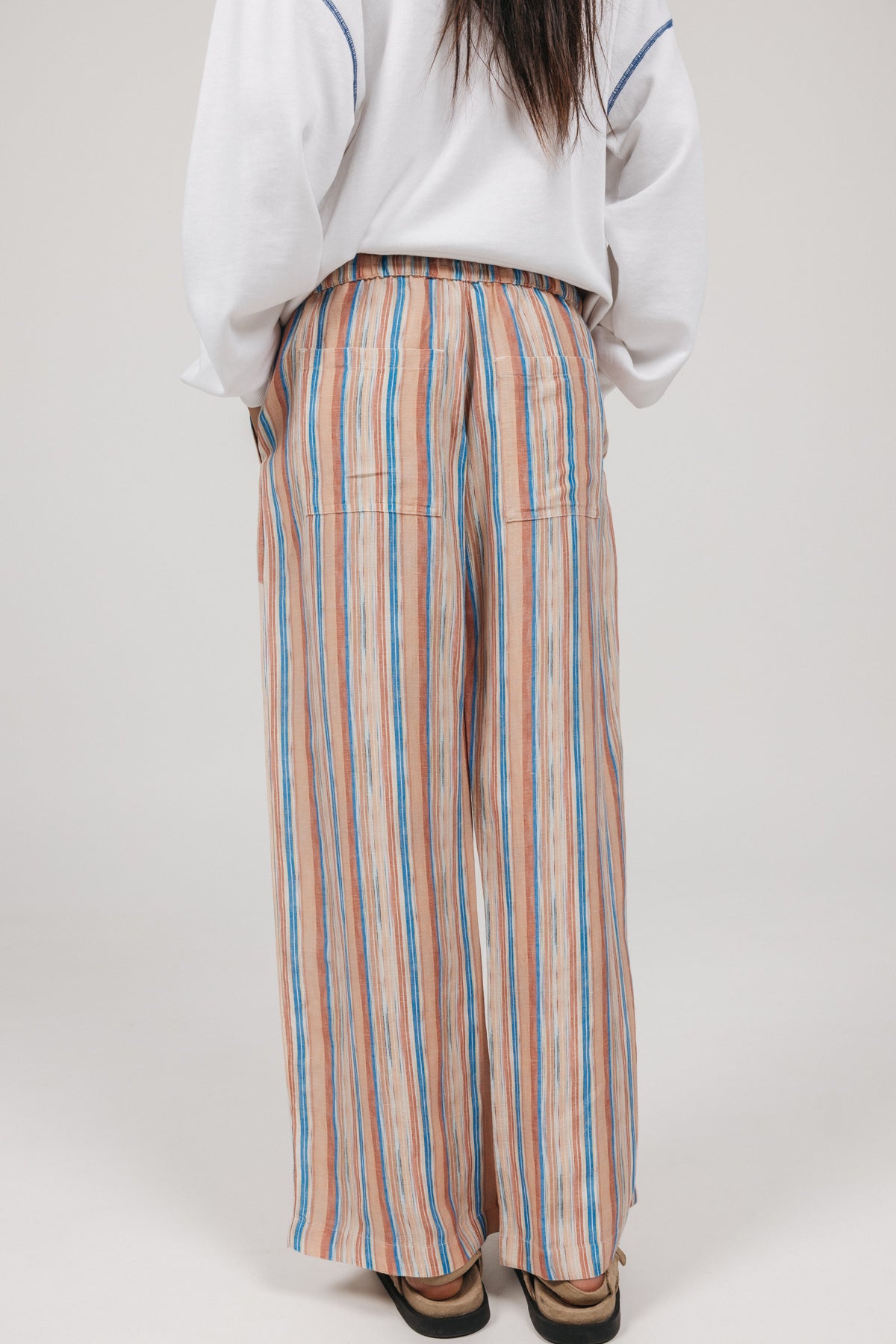 TEEN FLUID PANTS WITH MULTICOLOR STRIPES