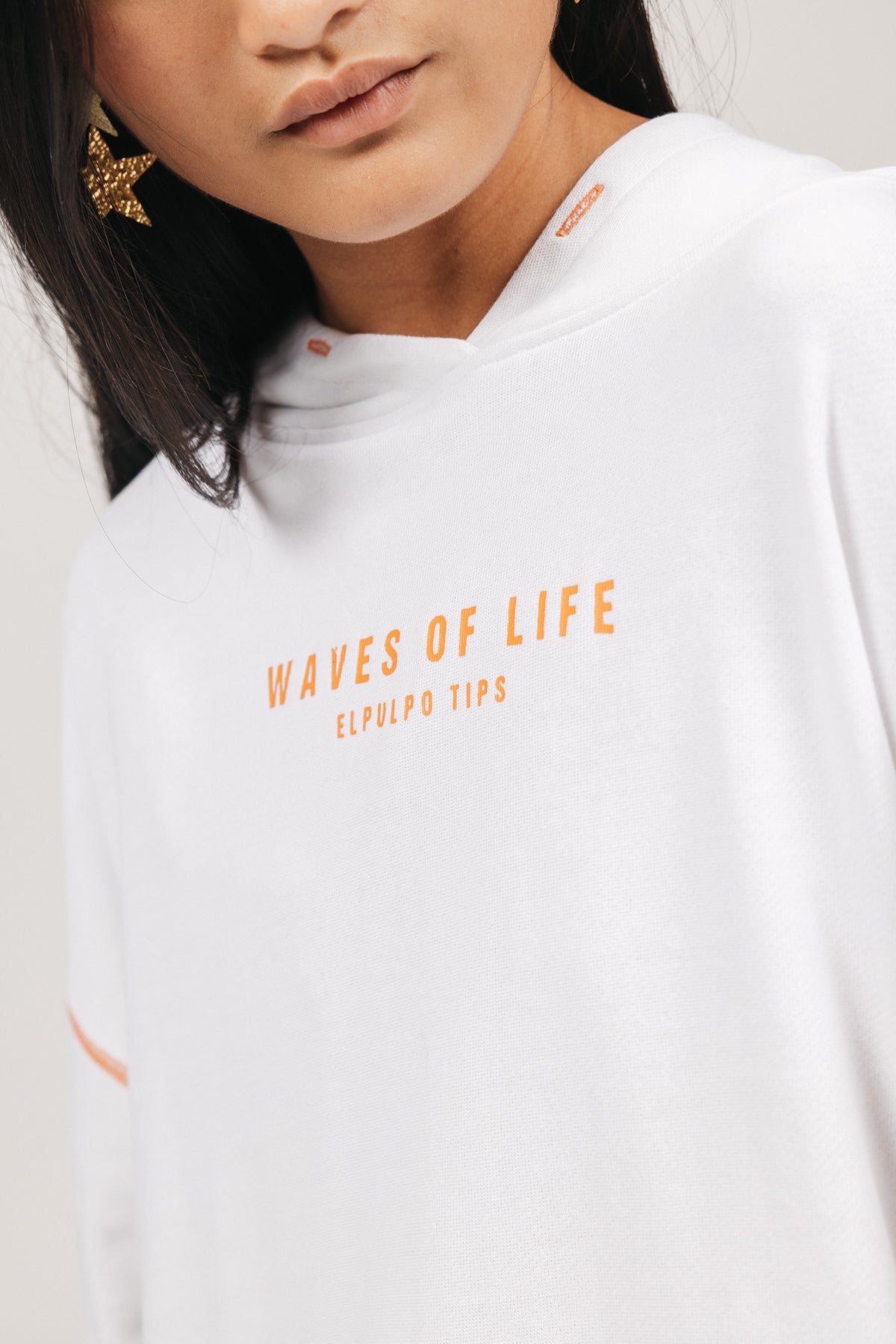 SUDADERA TEEN CAPUCHA WAVES OF LIFE BLANCO PURO