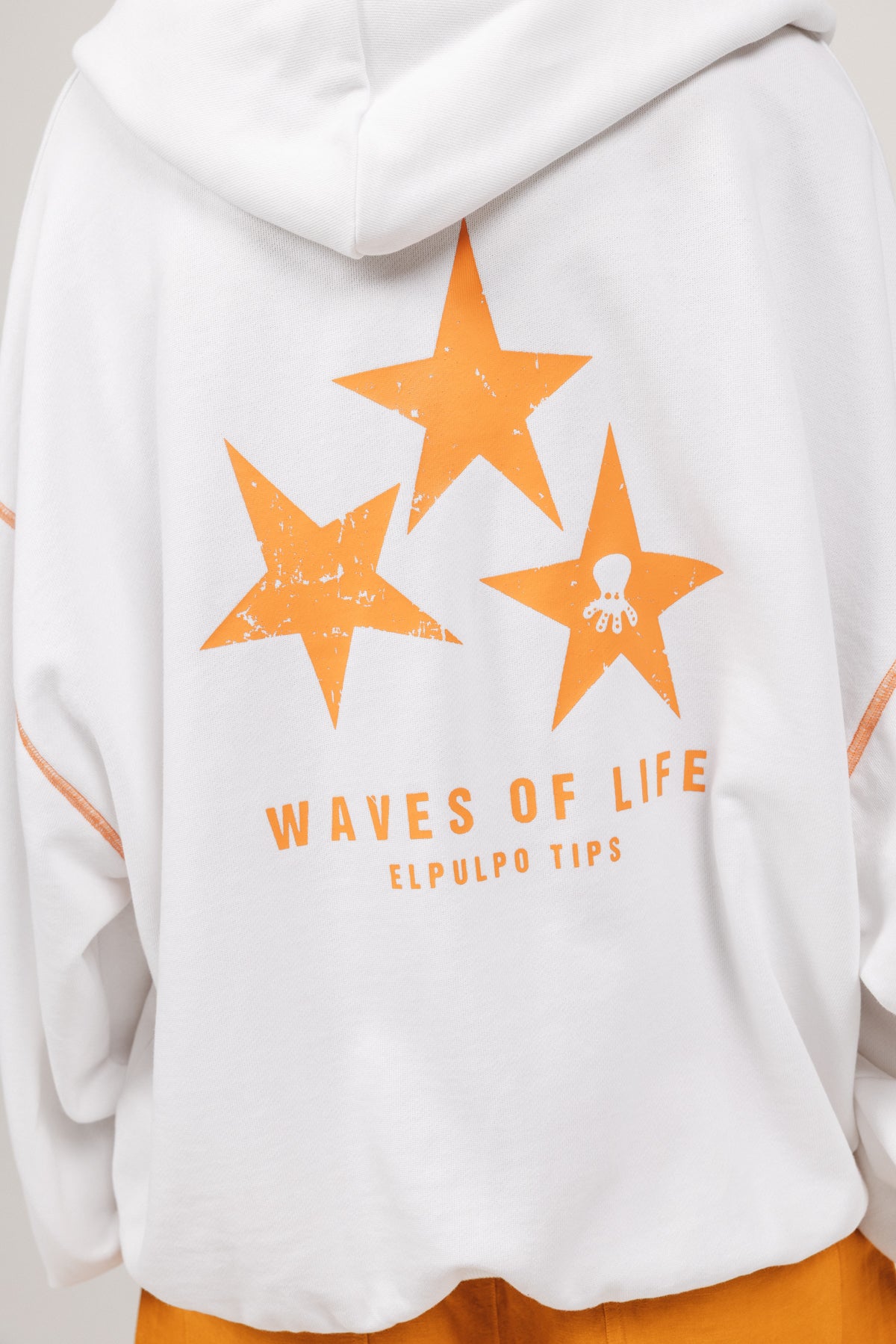 SUDADERA TEEN CAPUCHA WAVES OF LIFE BLANCO PURO