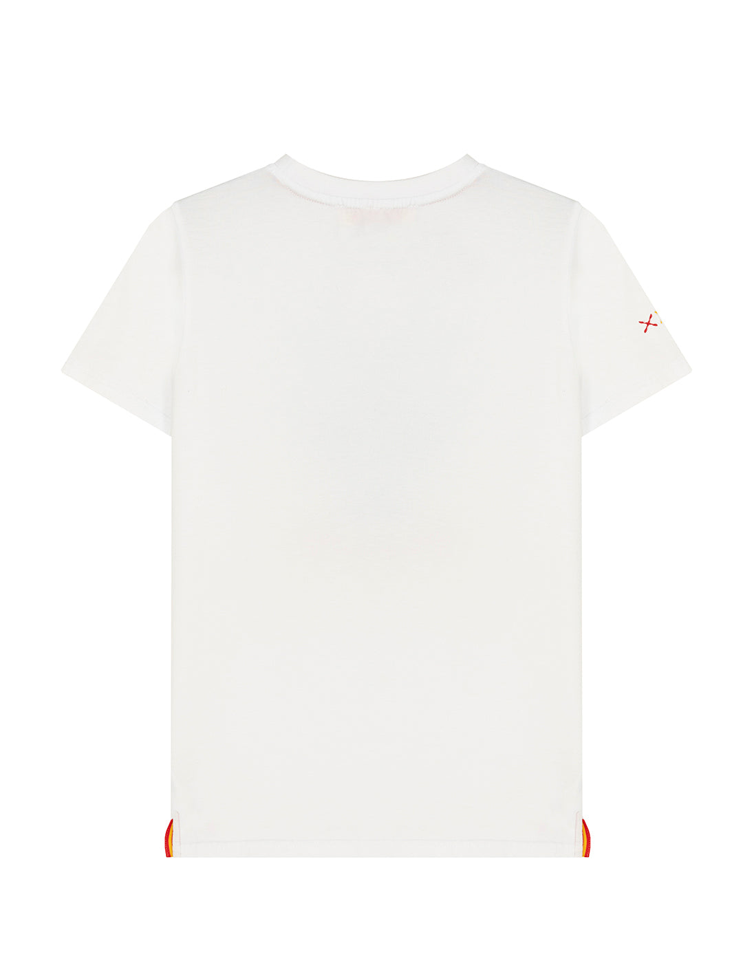 PURE WHITE FOOTBALL MATCH DRAWN PRINT T-SHIRT