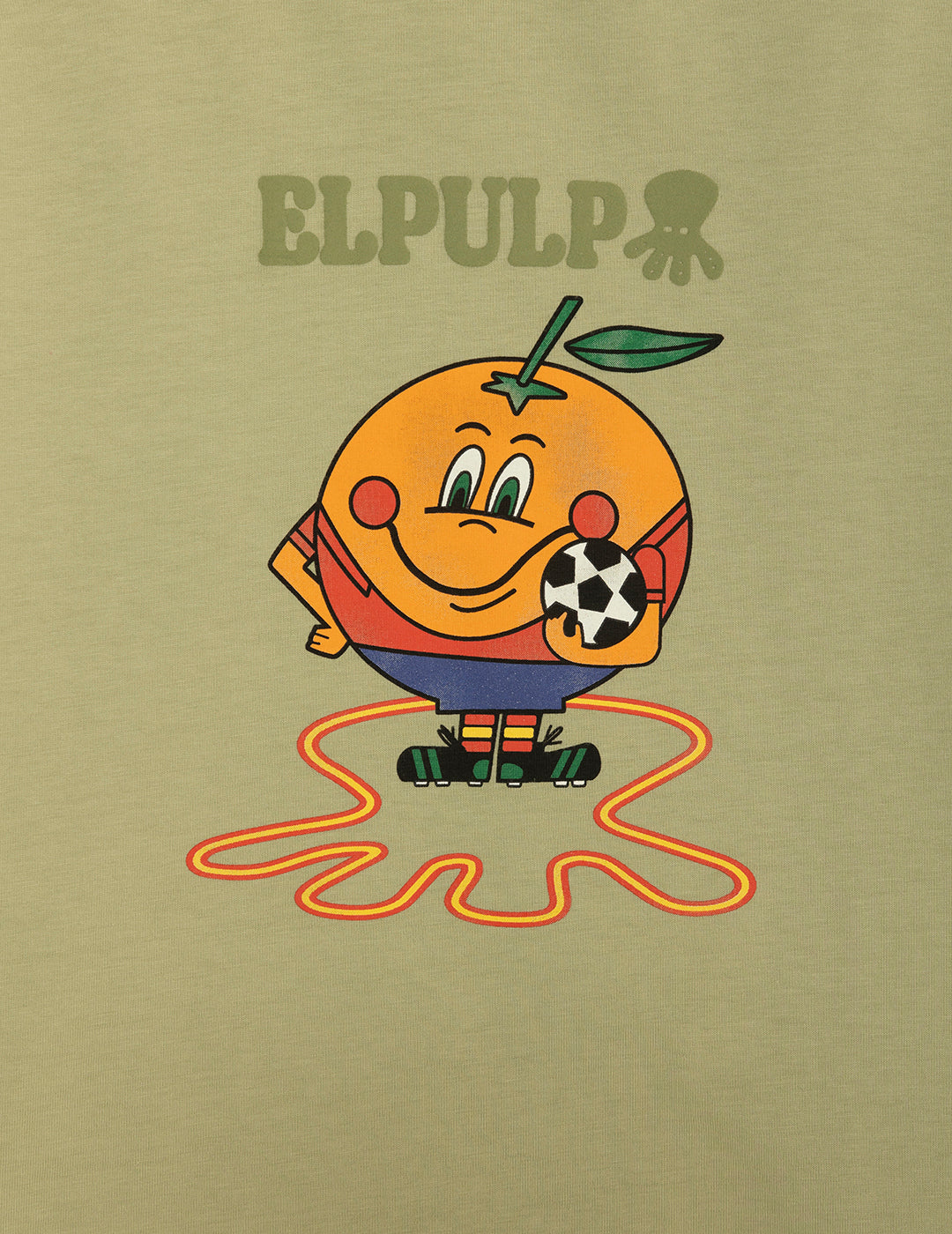 BOY'S T-SHIRT WITH OCTOPUS AND SAGE GREEN ORANGE PRINT