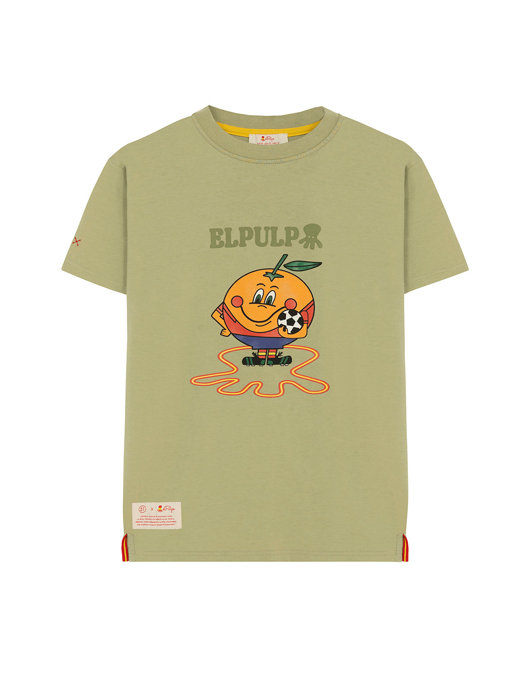 BOY'S T-SHIRT WITH OCTOPUS AND SAGE GREEN ORANGE PRINT