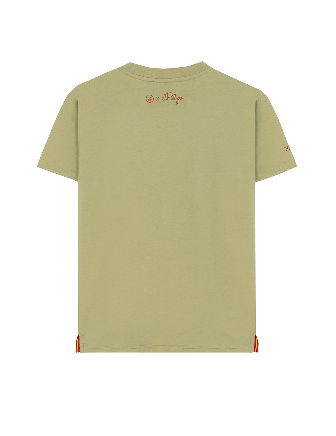 BOY'S T-SHIRT WITH OCTOPUS AND SAGE GREEN ORANGE PRINT