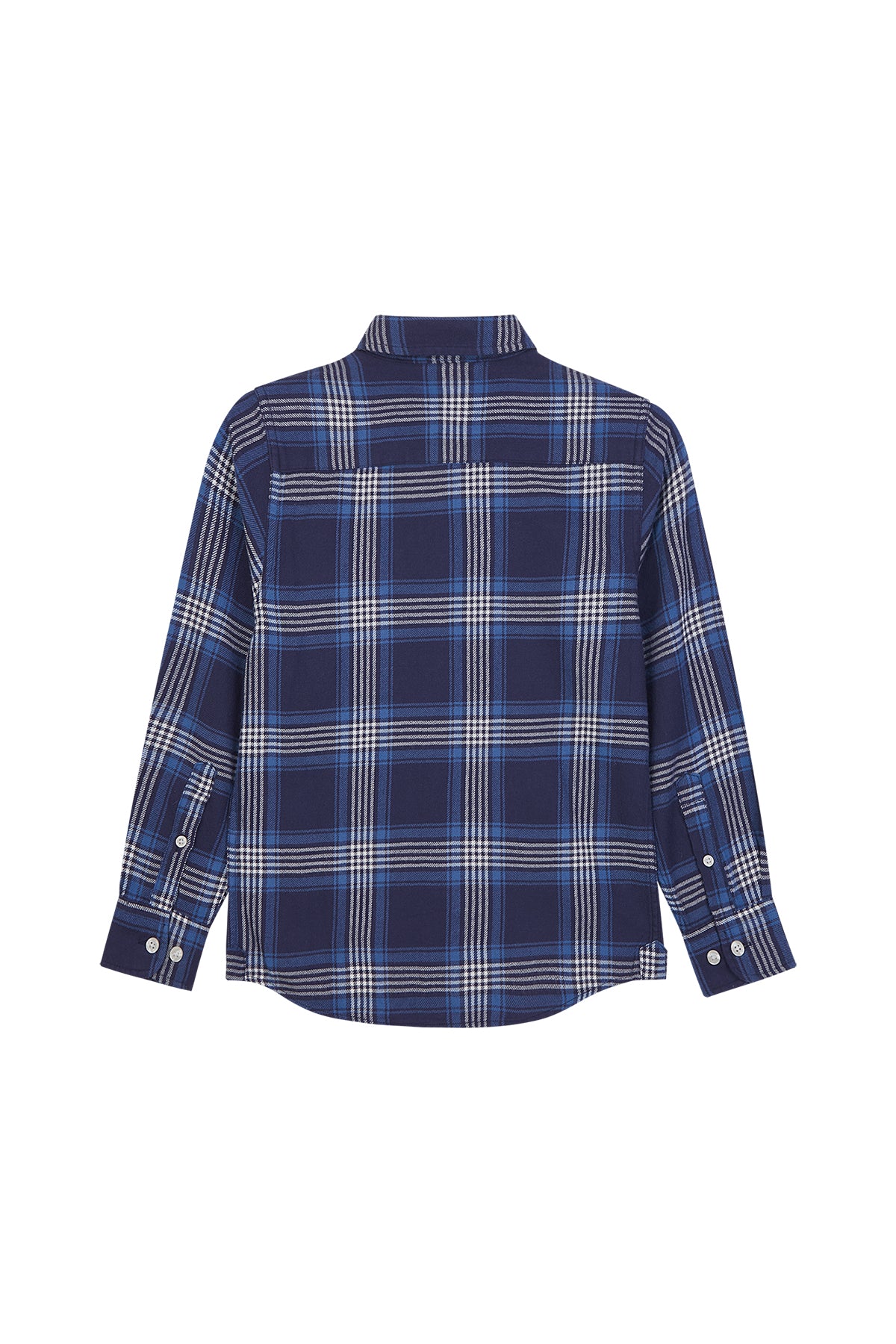 CAMISA NIÑO CASUAL SARGA ESCOCÉS AZUL