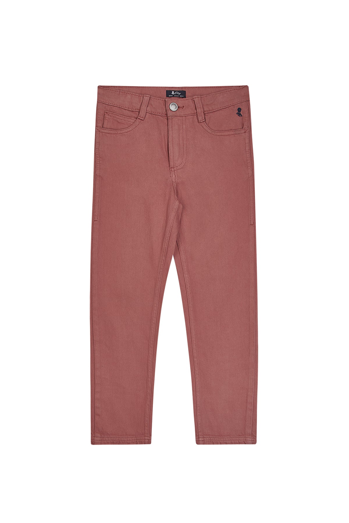PANTALÓN NIÑO BAGGY DENIM ROJO DELAVÉ