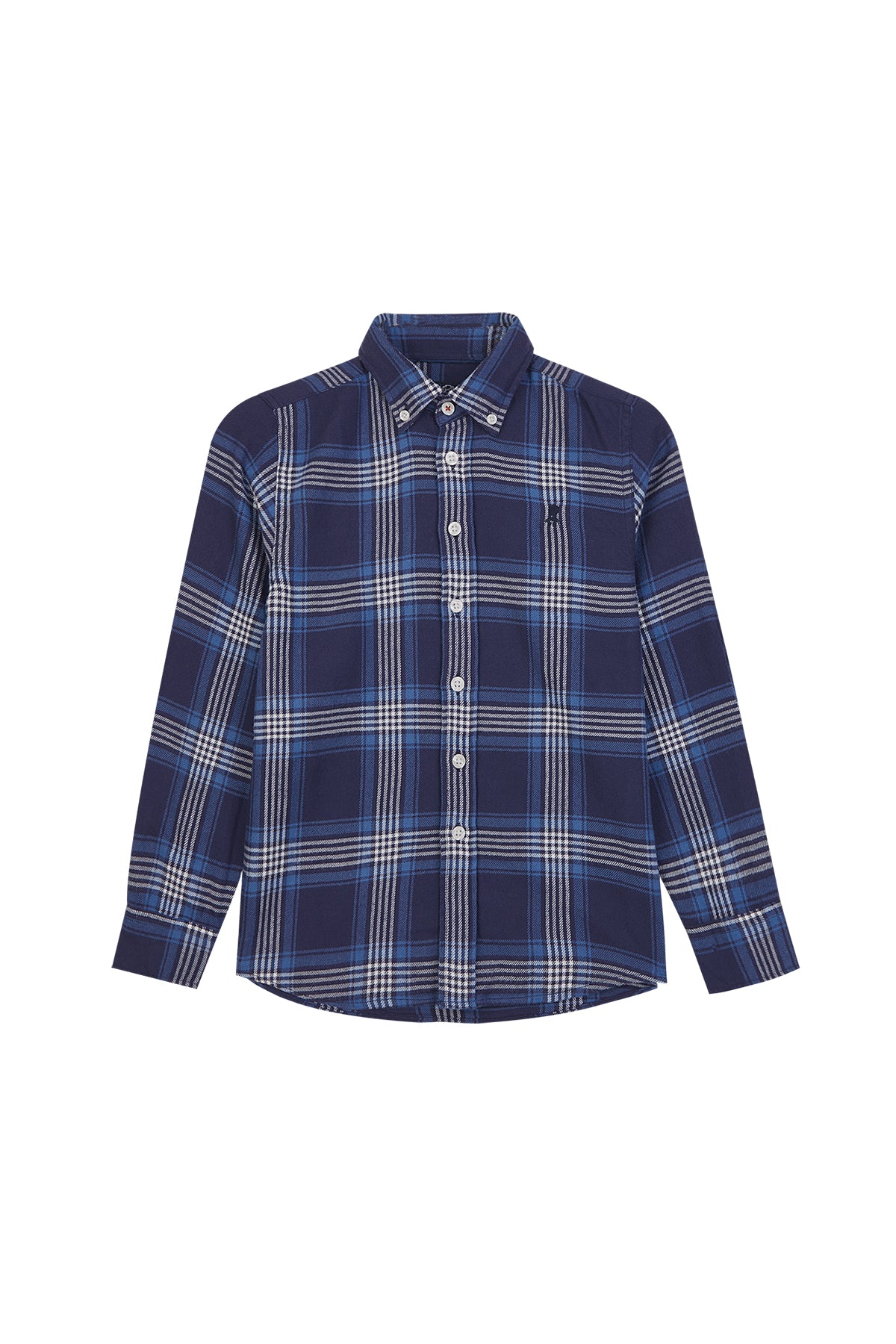 CAMISA NIÑO CASUAL SARGA ESCOCÉS AZUL
