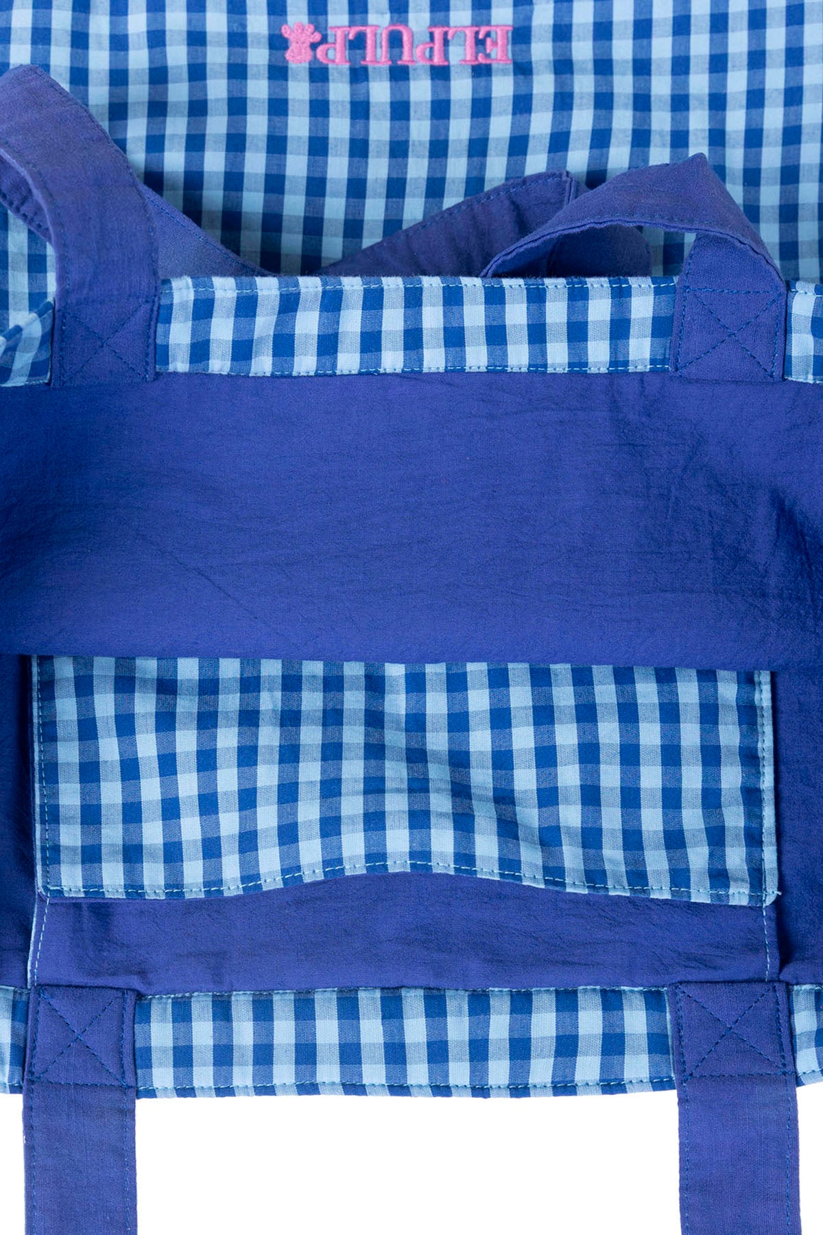 TOTE TEEN CUADROS VICHY AZUL ELÉCTRICO
