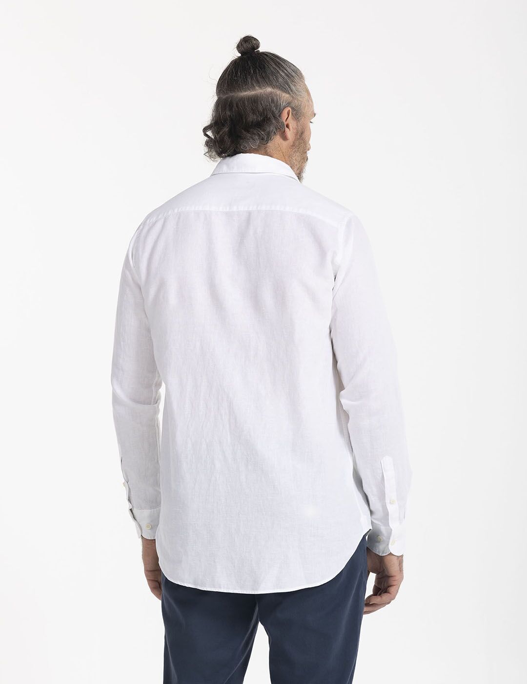 CAMISA LINO TINTADO BLANCA