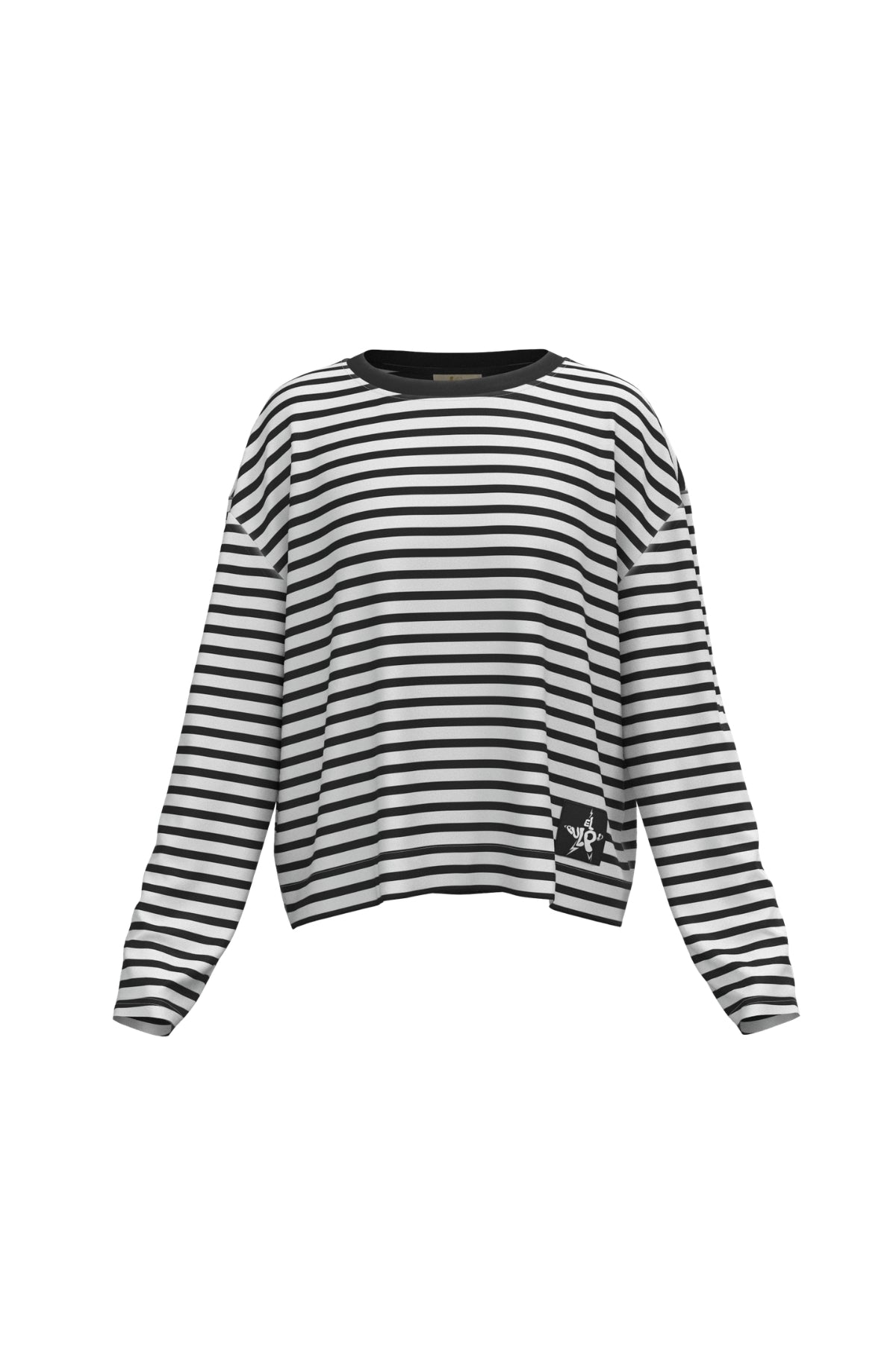 CAMISETA MANGA LARGA TEEN RAYAS ETIQUETA NEGRO