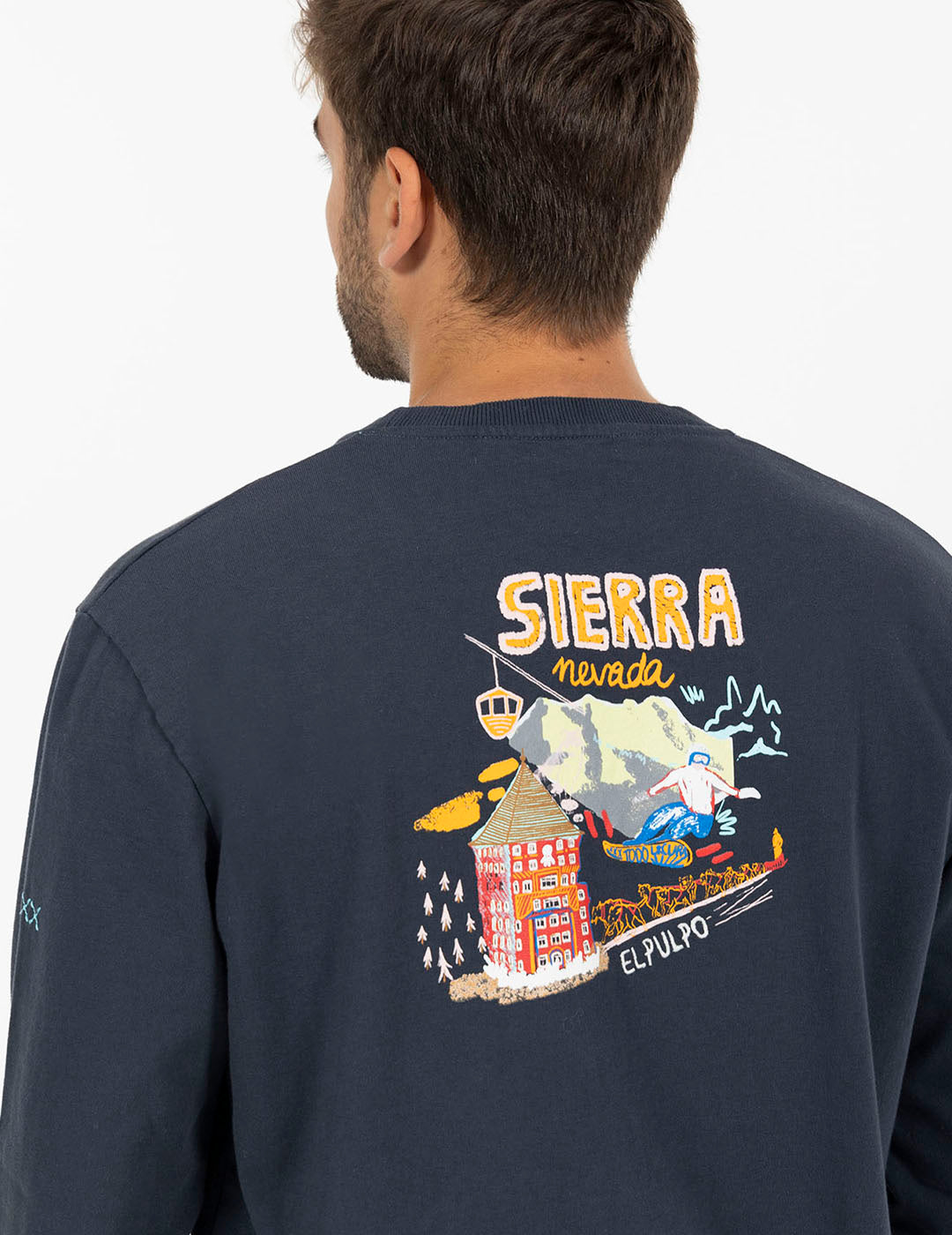 SUDADERA ESTAMPADO SIERRA NEVADA AZUL MARINO DELAVÉ