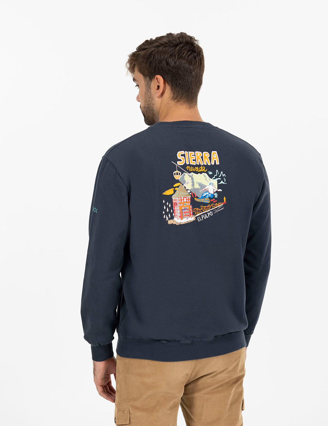 SUDADERA ESTAMPADO SIERRA NEVADA AZUL MARINO DELAVÉ