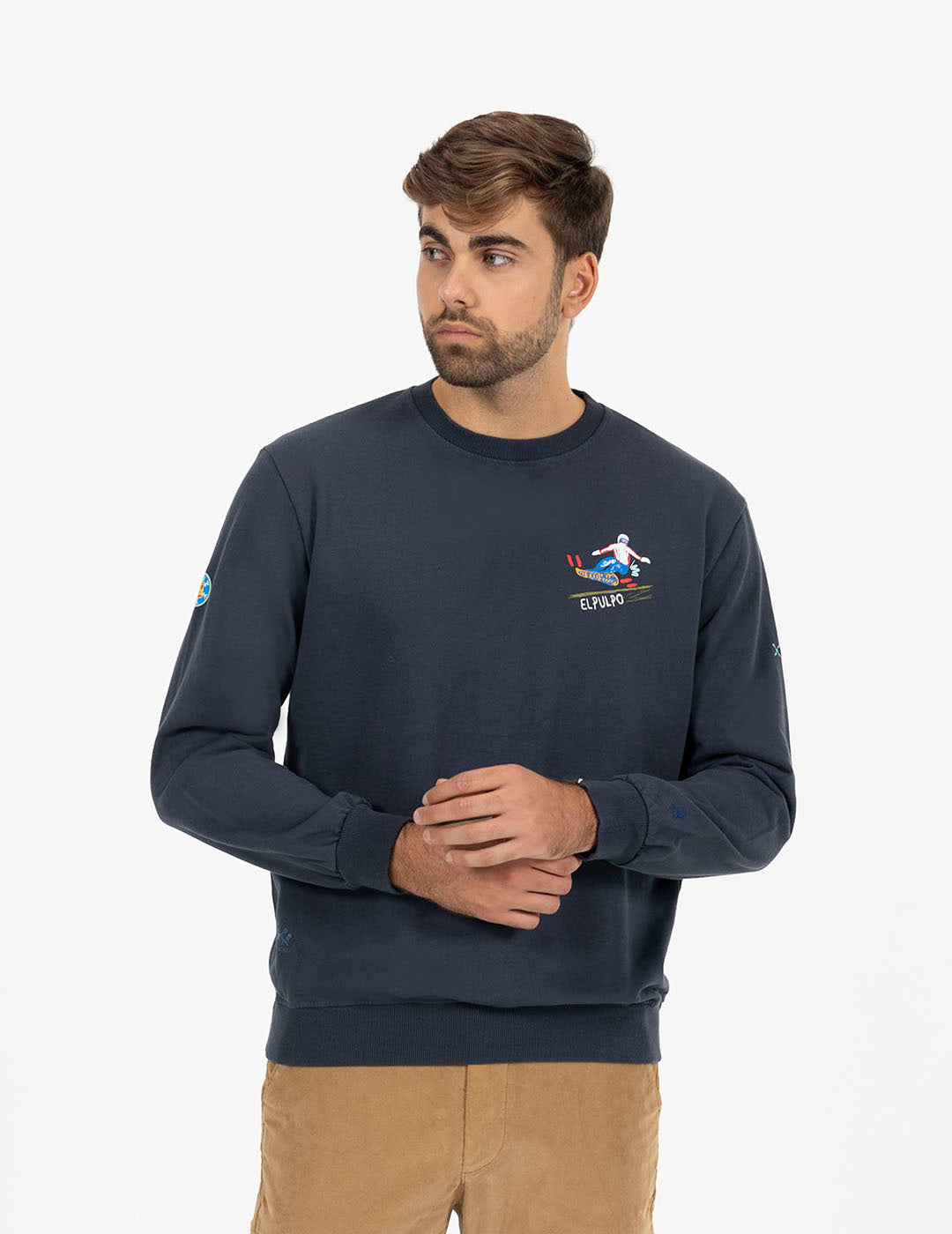 NAVY BLUE SIERRA NEVADA PRINT SWEATSHIRT DELAVÉ