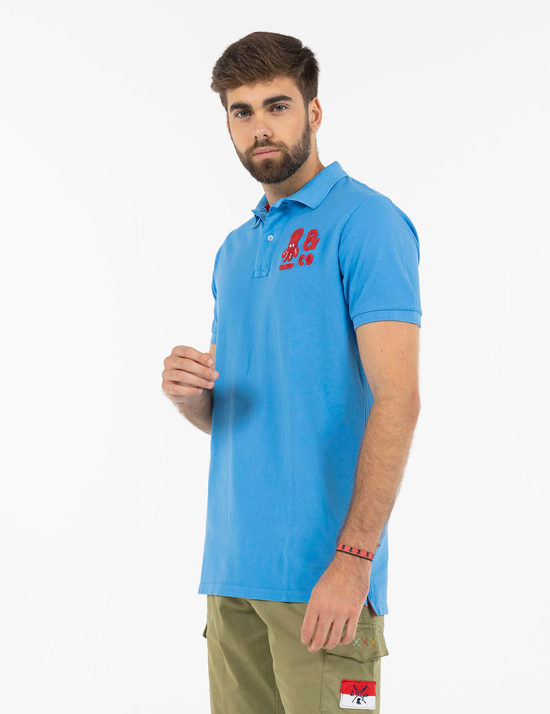 POLO PULPO & CO 2.0 AZUL MEDIO DELAVÉ