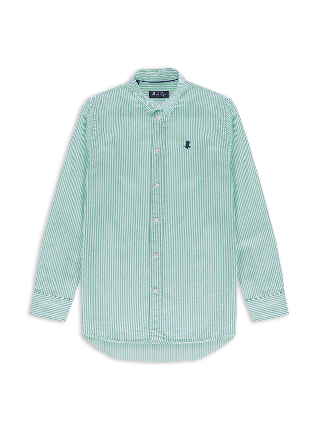 CAMISA NEW STRIPED PINT POINT VERDE DELAVÉ